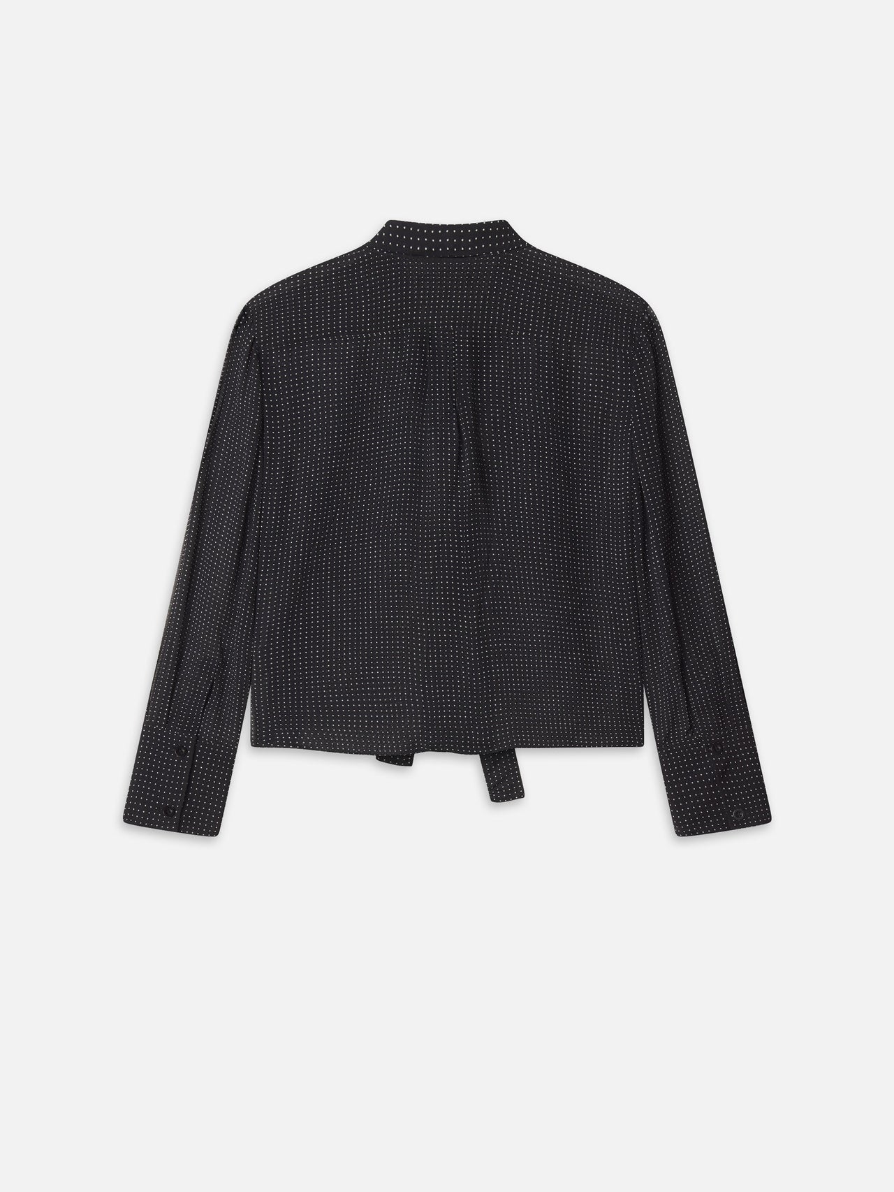 Polka Dot Modern Tie Blouse -- Navy Multi