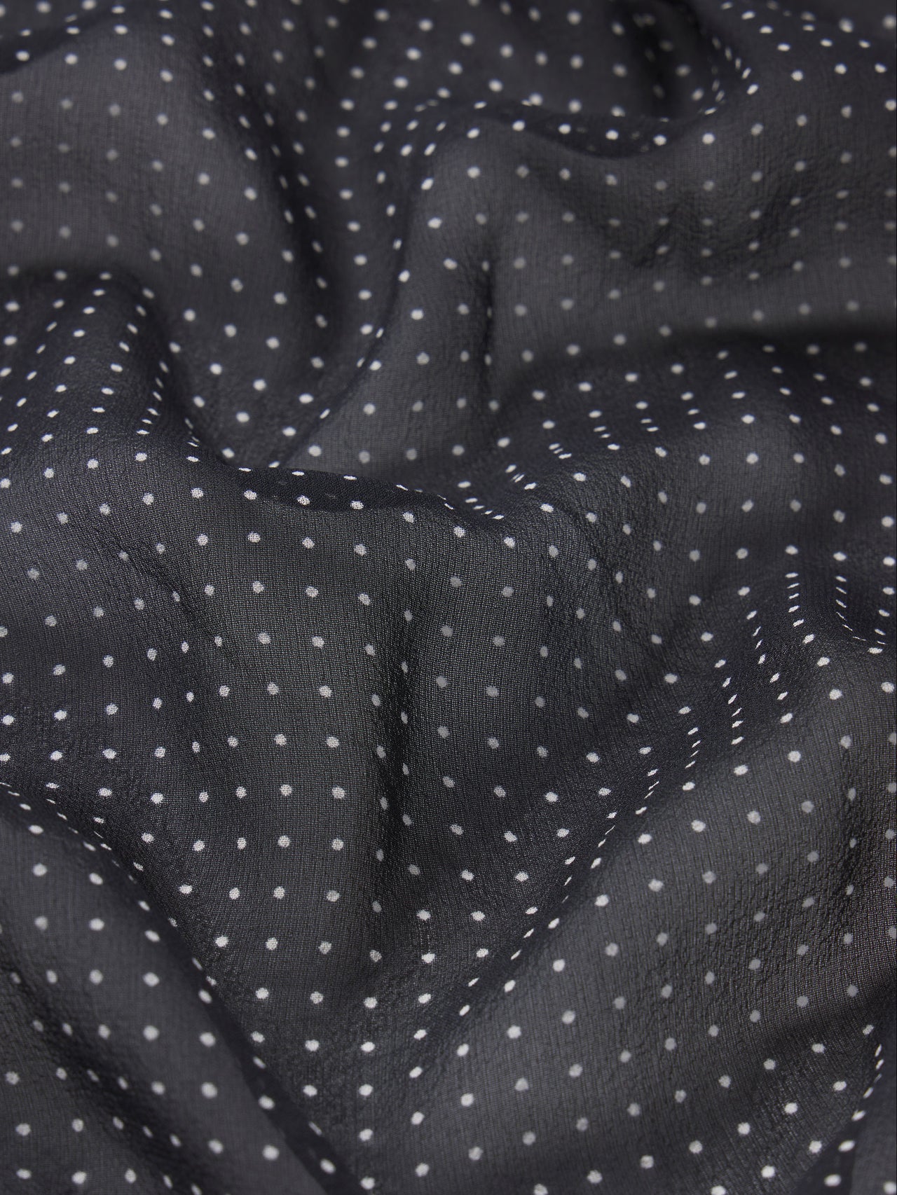 Polka Dot Modern Tie Blouse -- Navy Multi