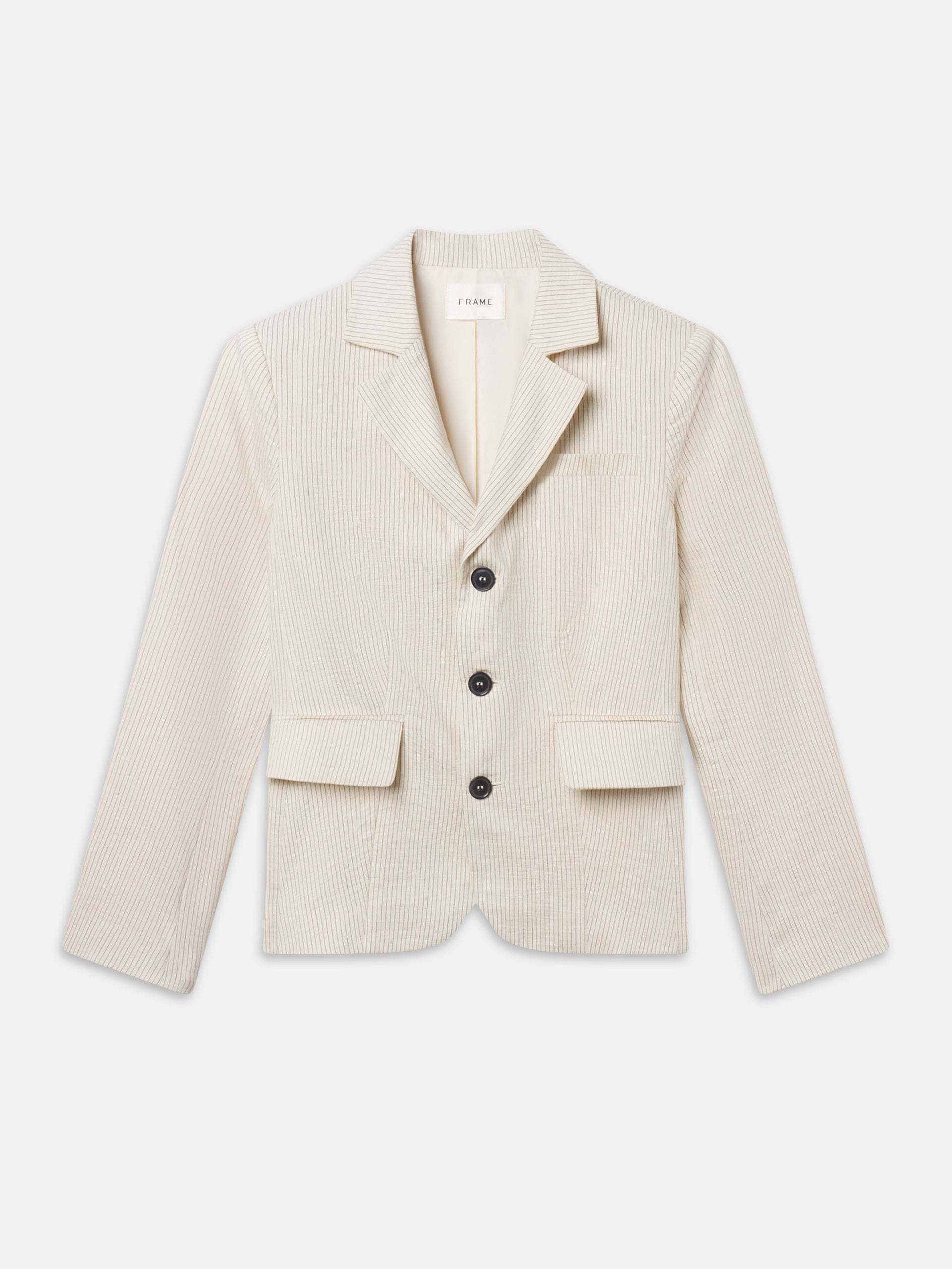 The Striped Smart Blazer -- Ecru Multi