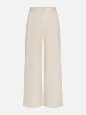 The Striped Wide Leg Pant -- Ecru Multi
