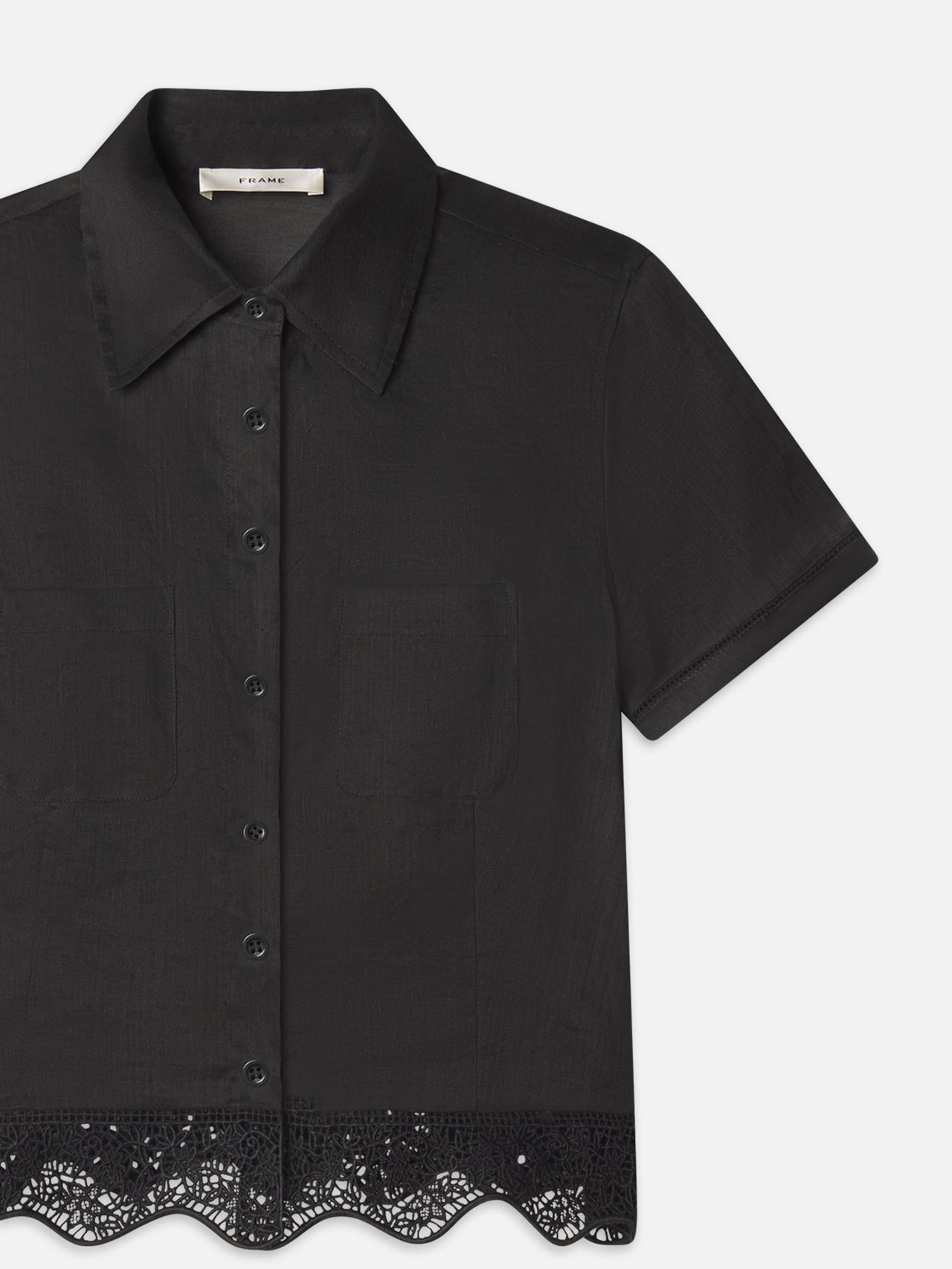 The Embroidered Seaside Shirt -- Black
