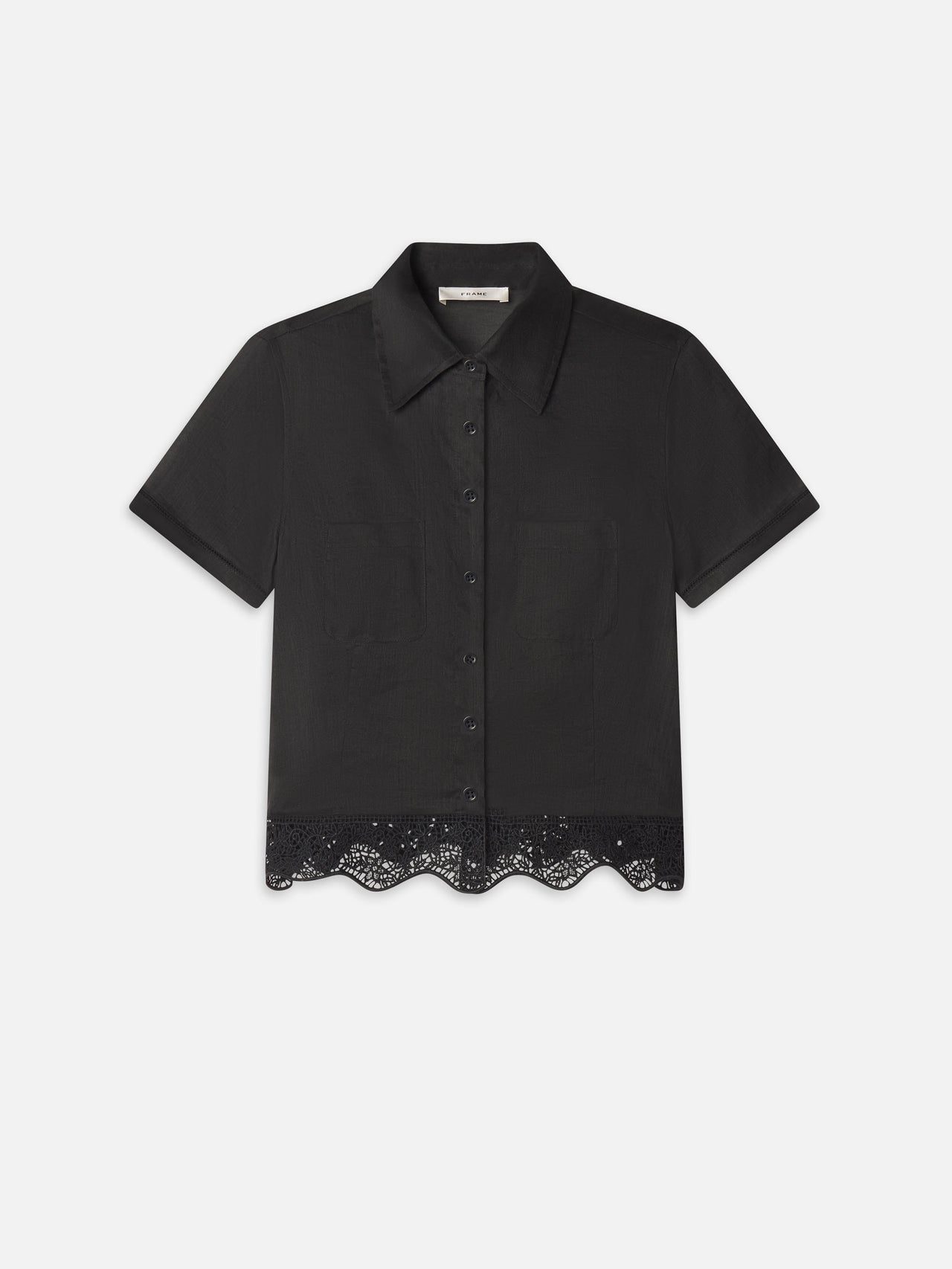 The Embroidered Seaside Shirt -- Black