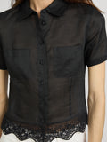 The Embroidered Seaside Shirt -- Black
