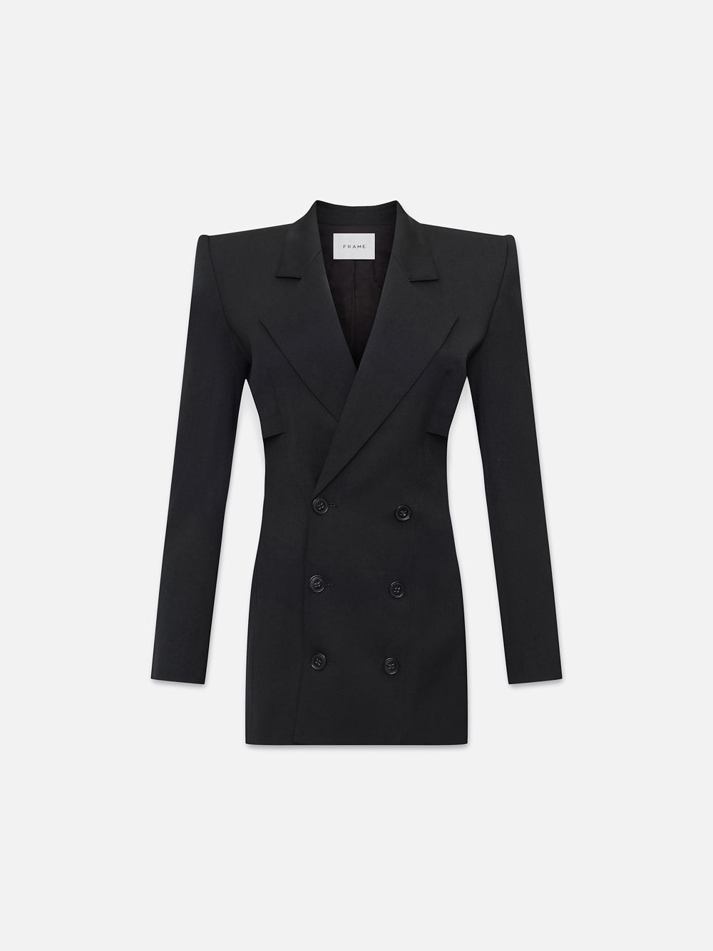 Fitted Storm Flap Blazer in Black – FRAME