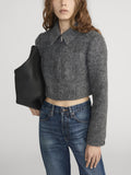 The Wool Cropped Jacket -- Dark Heather Grey