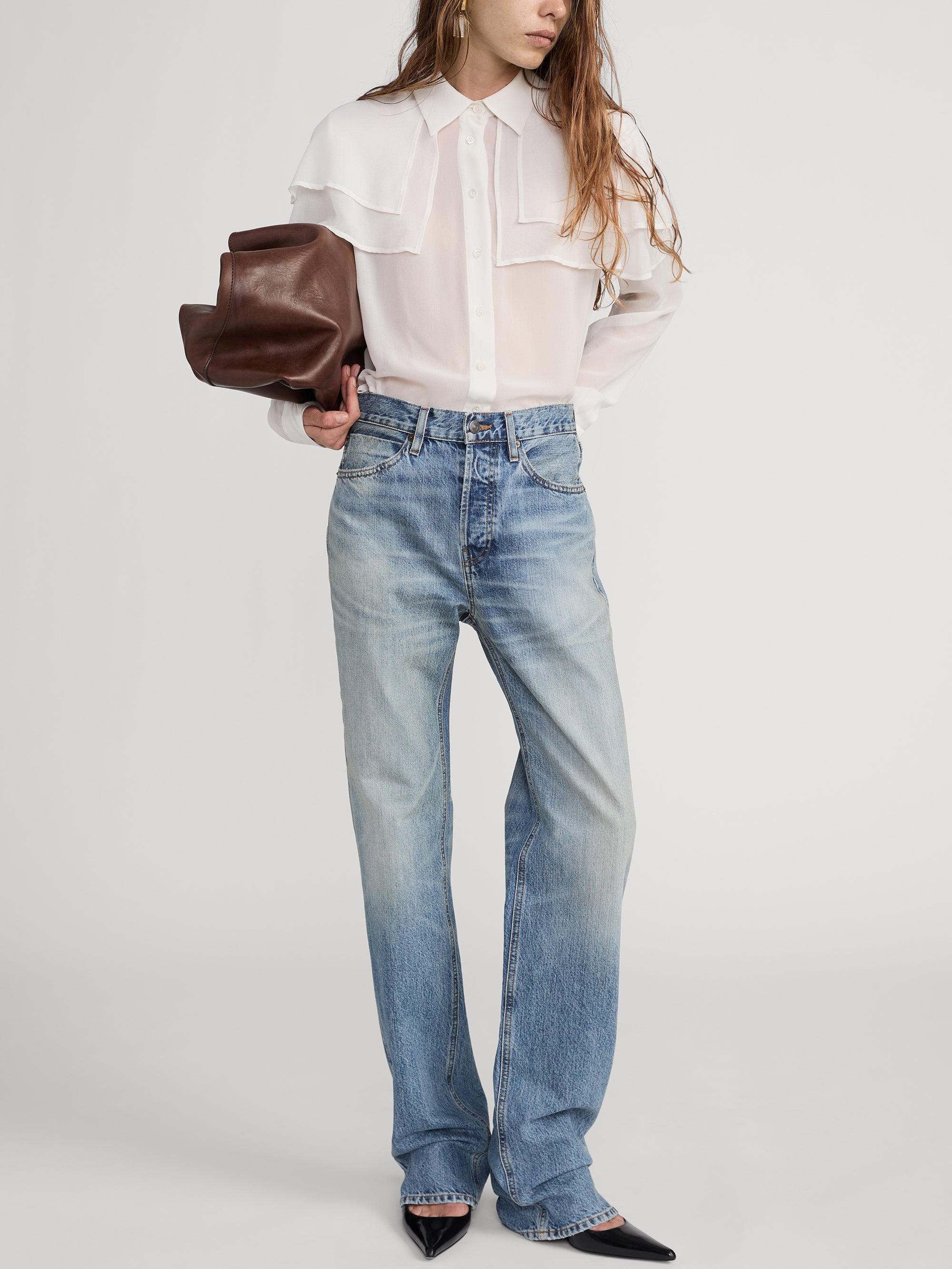 THE SILK CAPE BLOUSE CREAM