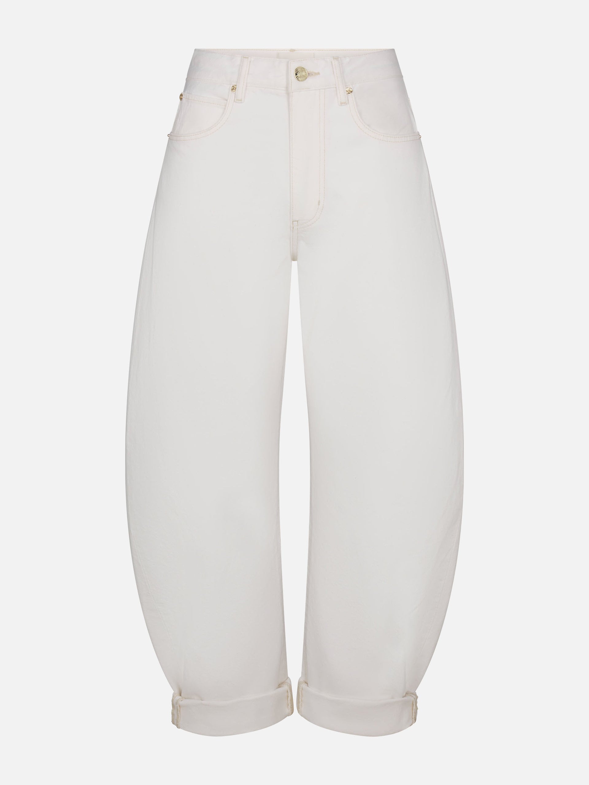 jeans front cuffed hem detail image