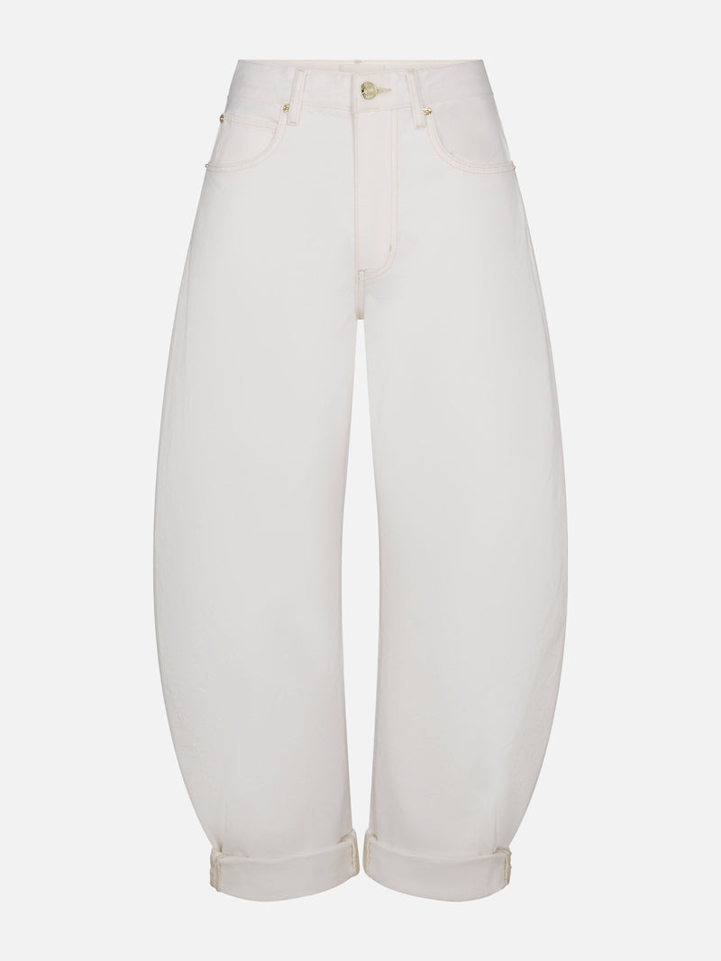 jeans front cuffed hem detail image