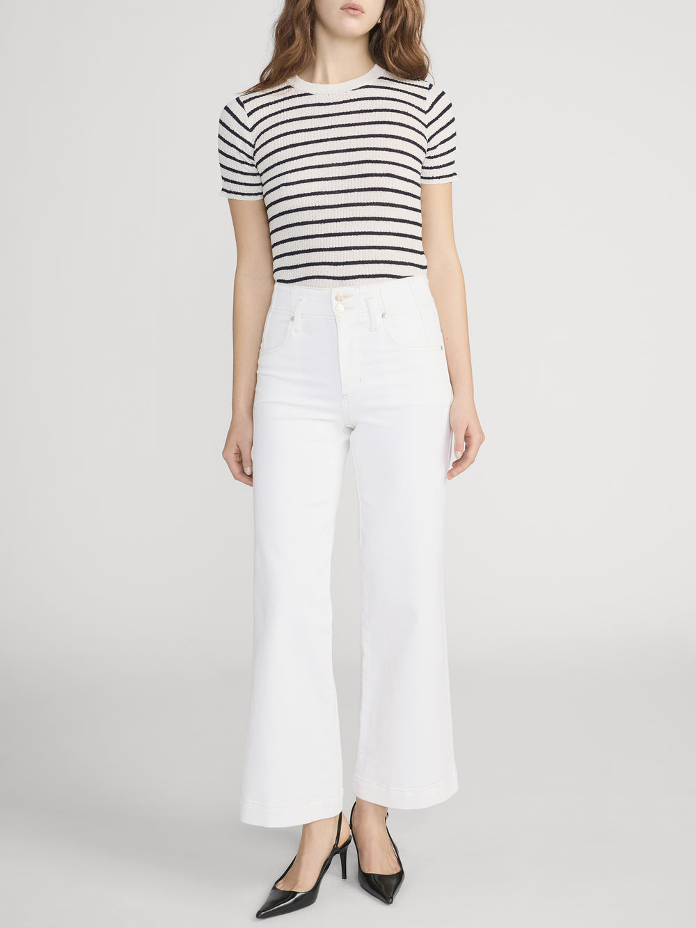 The Seamed Wide Trouser Crop -- Au Natural Clean