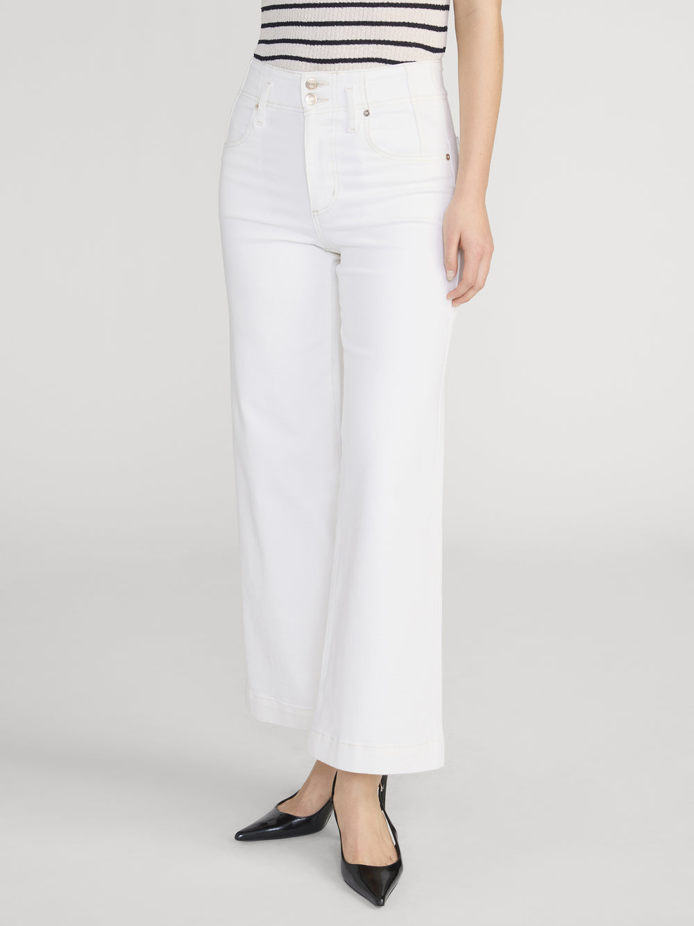 The Seamed Wide Trouser Crop -- Au Natural Clean