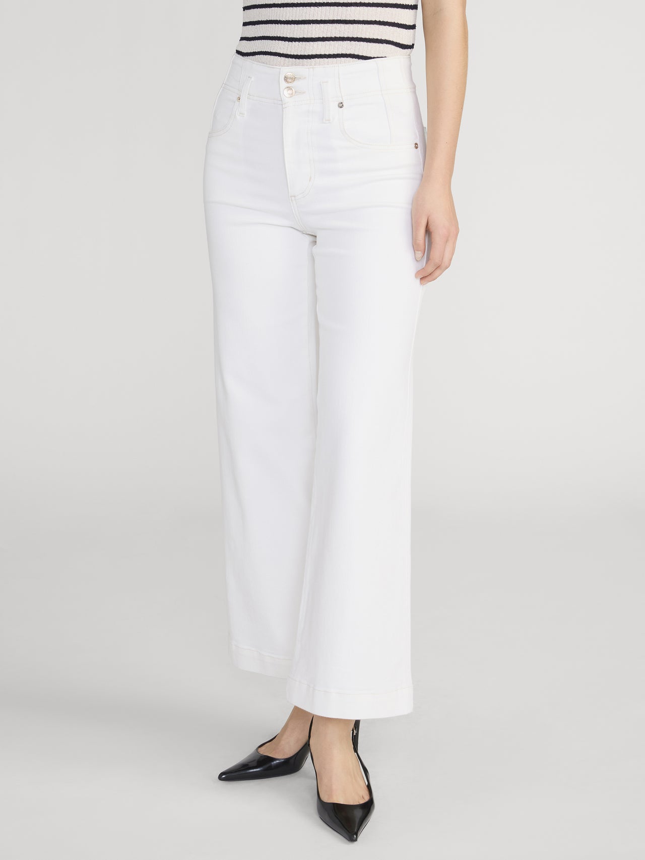 The Seamed Wide Trouser Crop -- Au Natural Clean