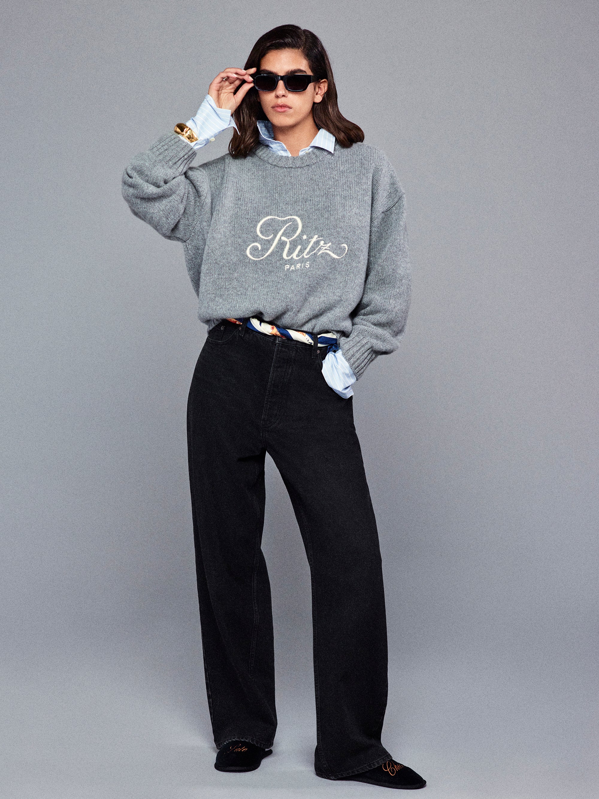 RITZ UNISEX CASHMERE SWEATER GREY MELANGE