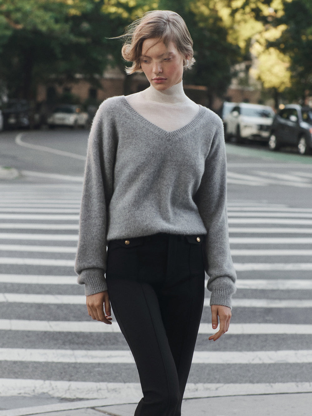 The Cashmere V Sweater Editorial 