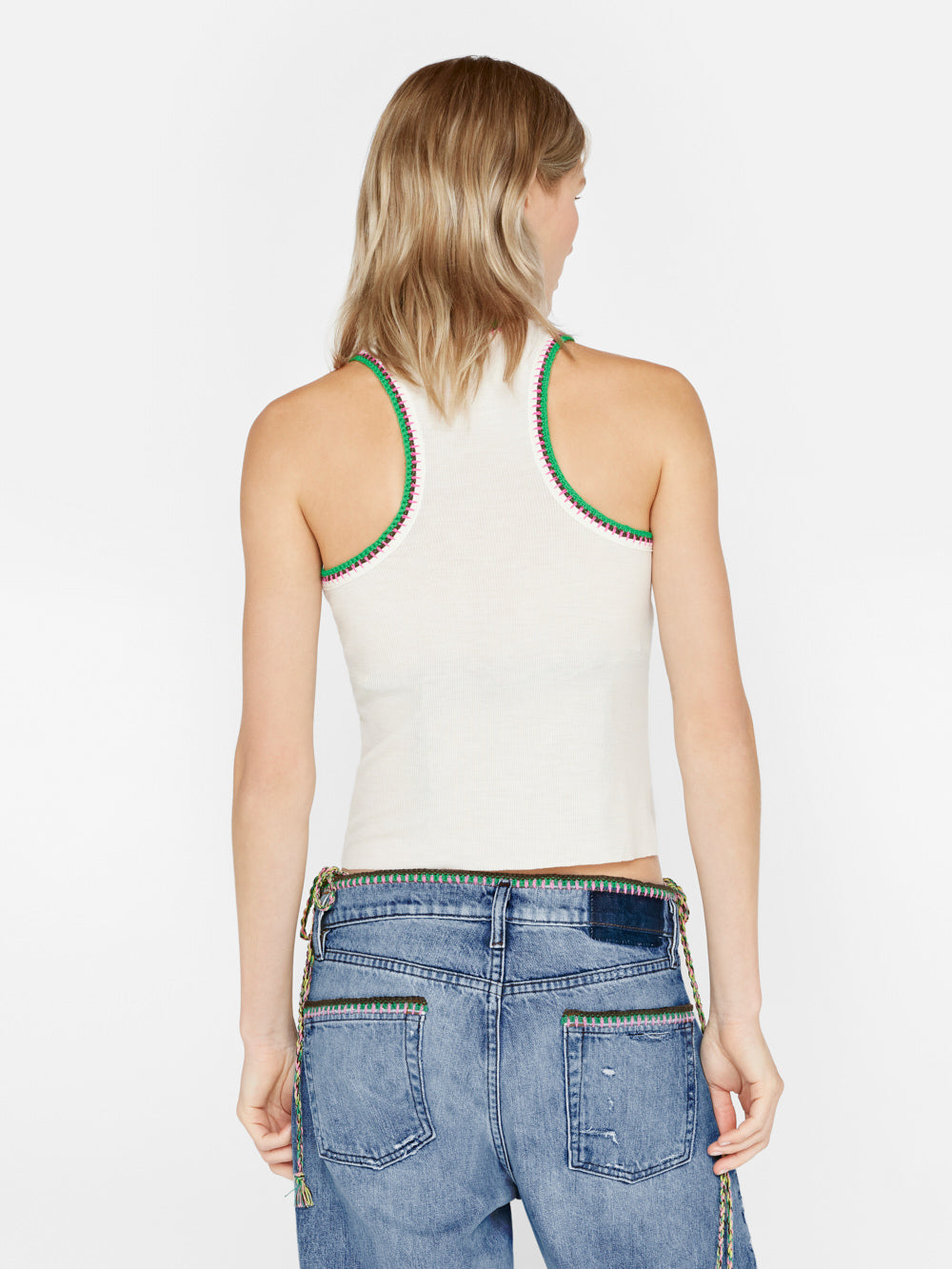 Crochet Trim Tank in Blanc – FRAME