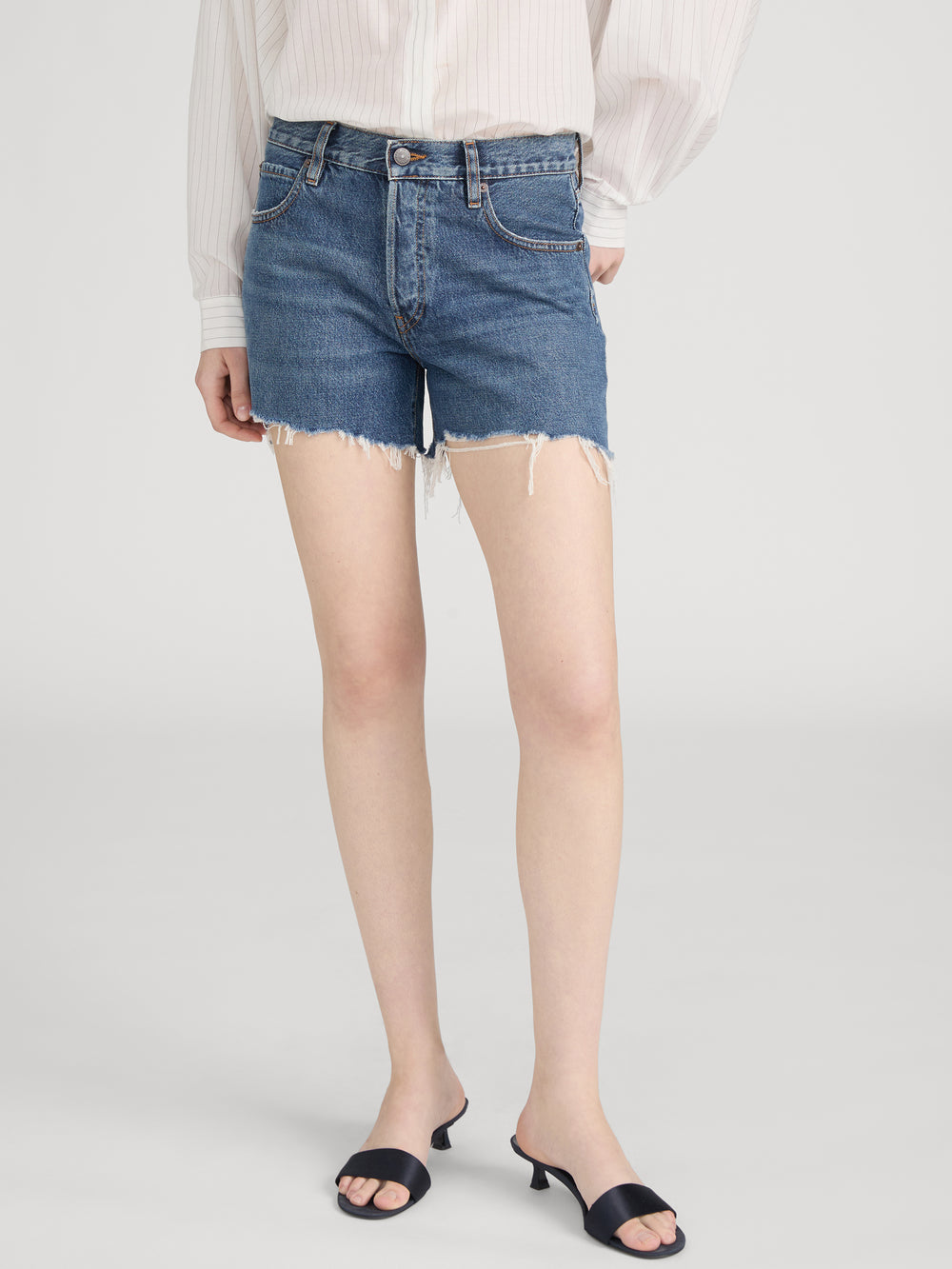 Jean Short On Model Crop 