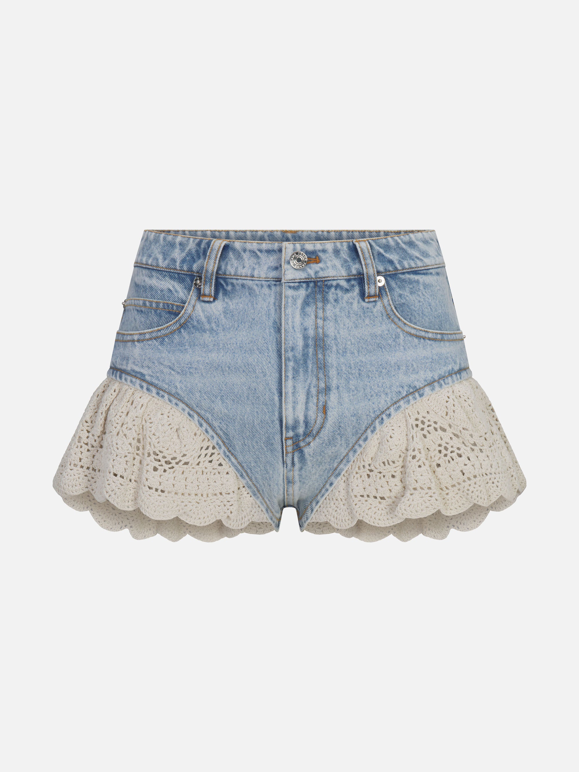 The Crochet Ruffle Jean Short -- Outlaw