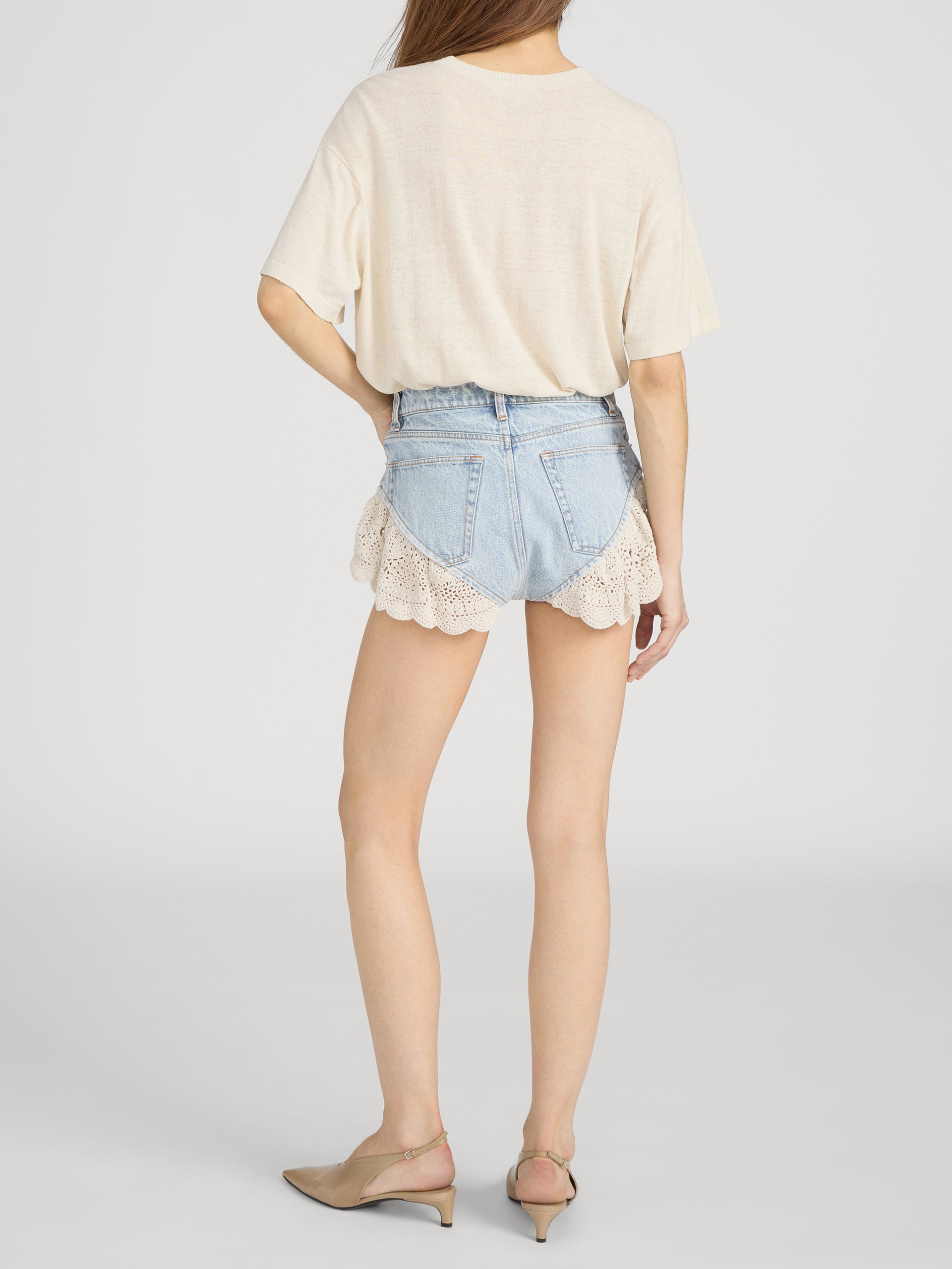 Shorts On Model Back 