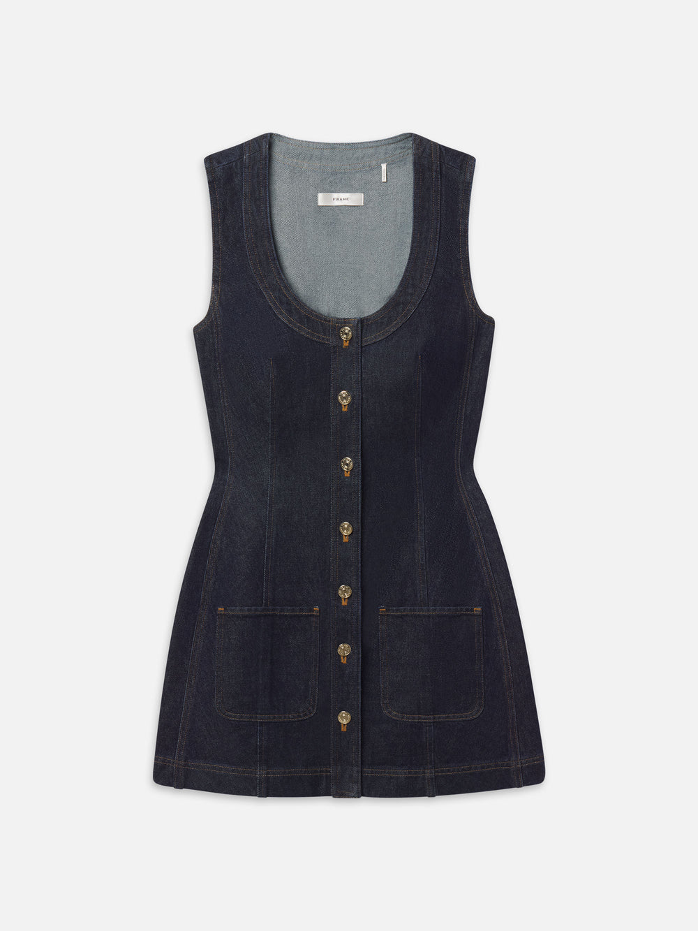 patch denim dresses Patchwork Denim Utility Mini Dress