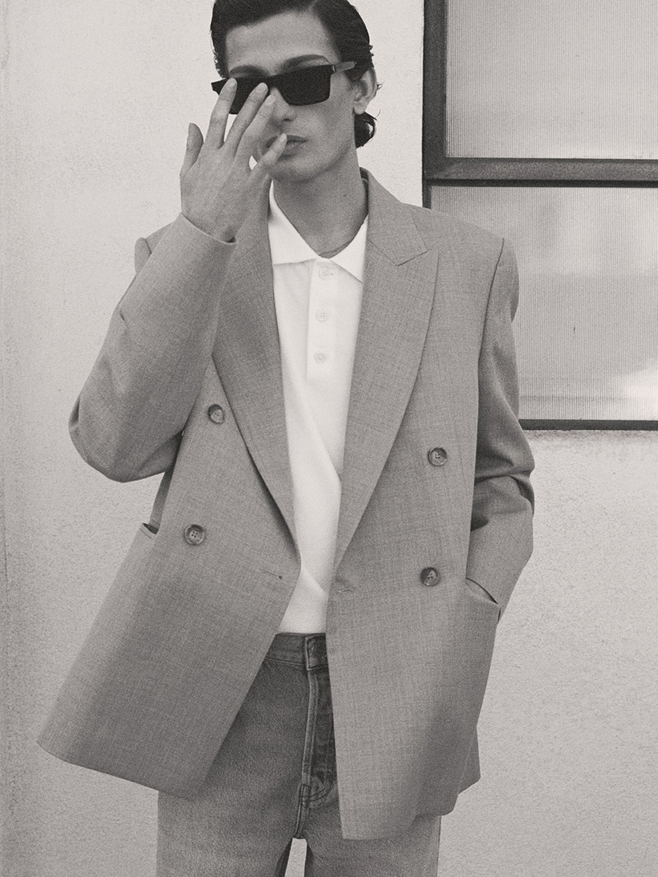 Double Breasted Blazer -- Vintage Khaki