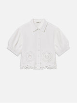 The Eyelet Billow Sleeve Shirt -- White