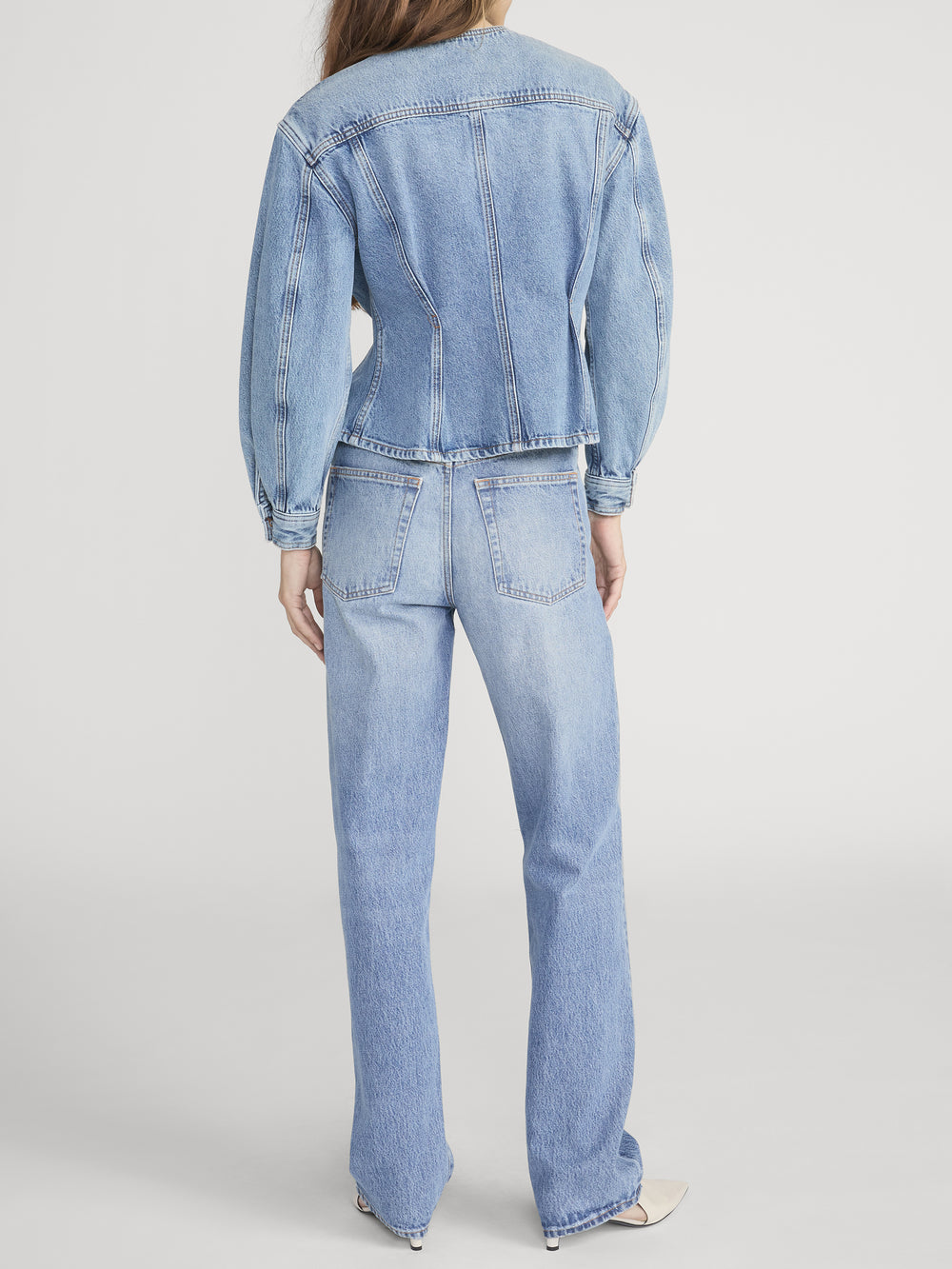 The Nipped Collarless Jacket -- Umbria