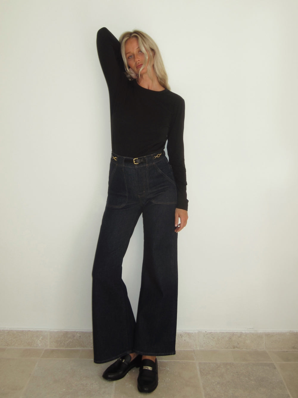 Frame Straight Trouser in Rinse