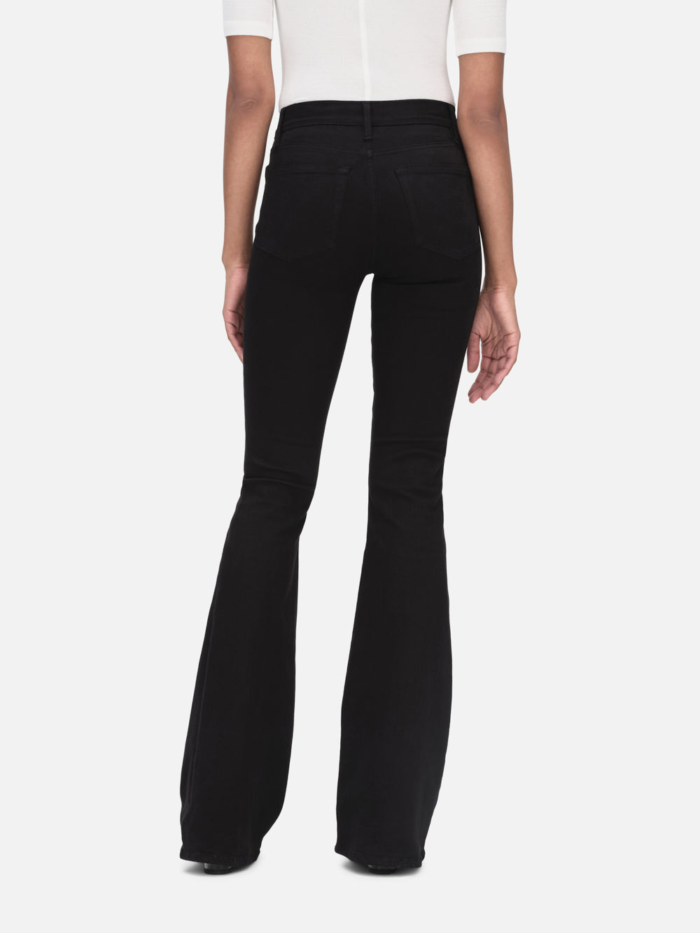 Women's Pull-On Stretch Bootcut Denim Jean Mini Flare Pants Black Small at   Women's Jeans store