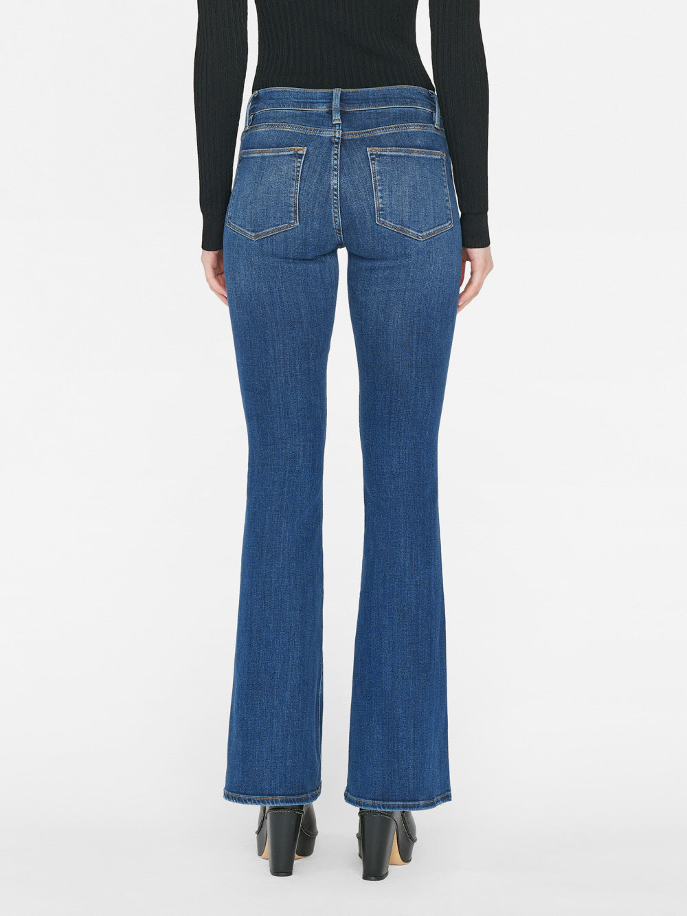 High Rise Fitted Flare Jeans - Mid Vintage