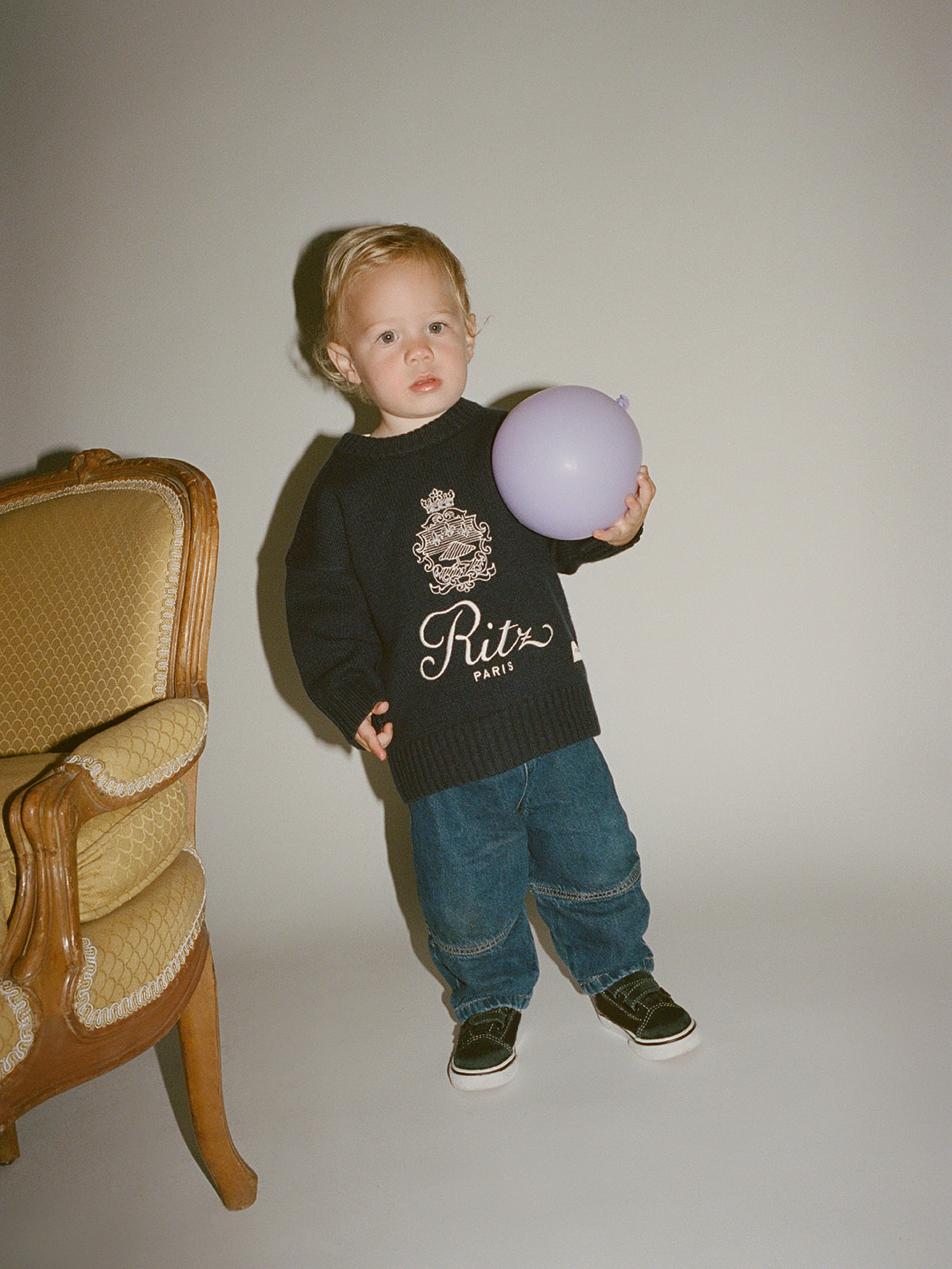 Ritz Kids' Cashmere Sweater -- Navy