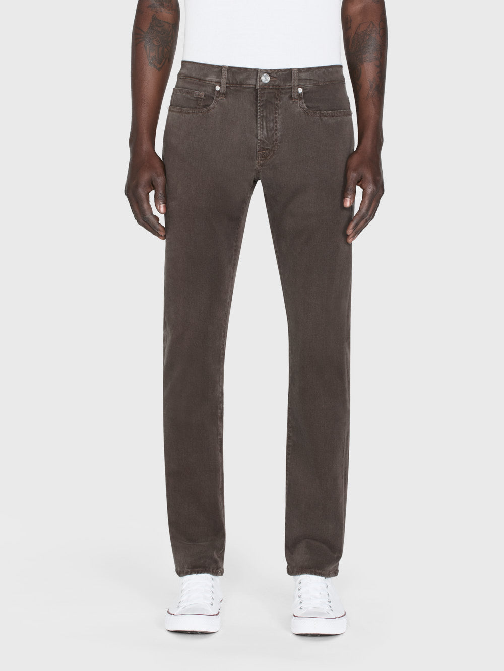 L'Homme Slim Brushed Twill Jean -- Mocha