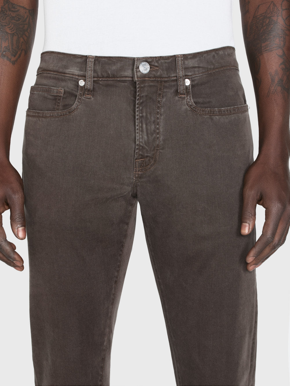 L'Homme Slim Brushed Twill in Mocha