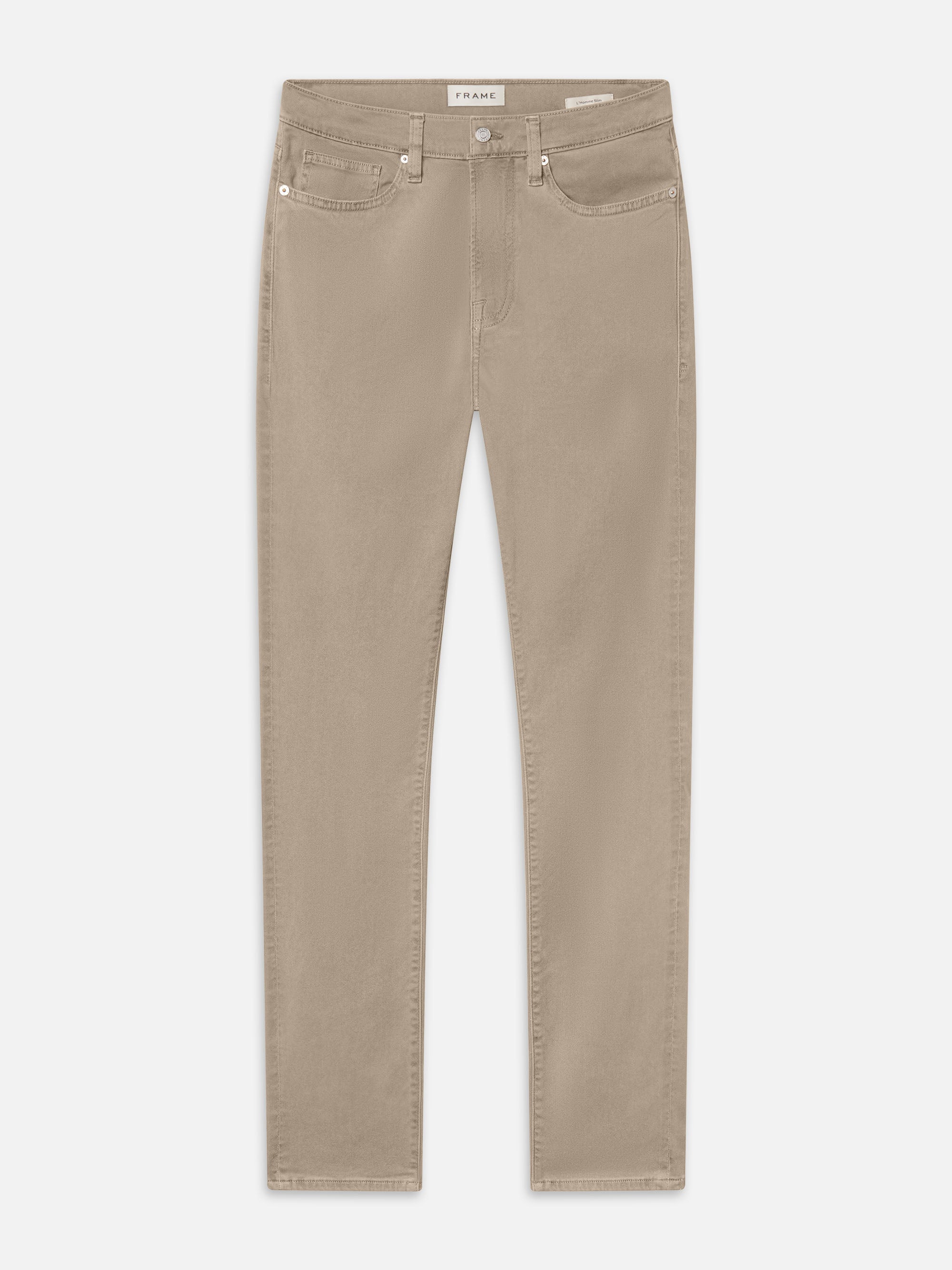 L'Homme Slim Brushed Twill -- Dusty Beige