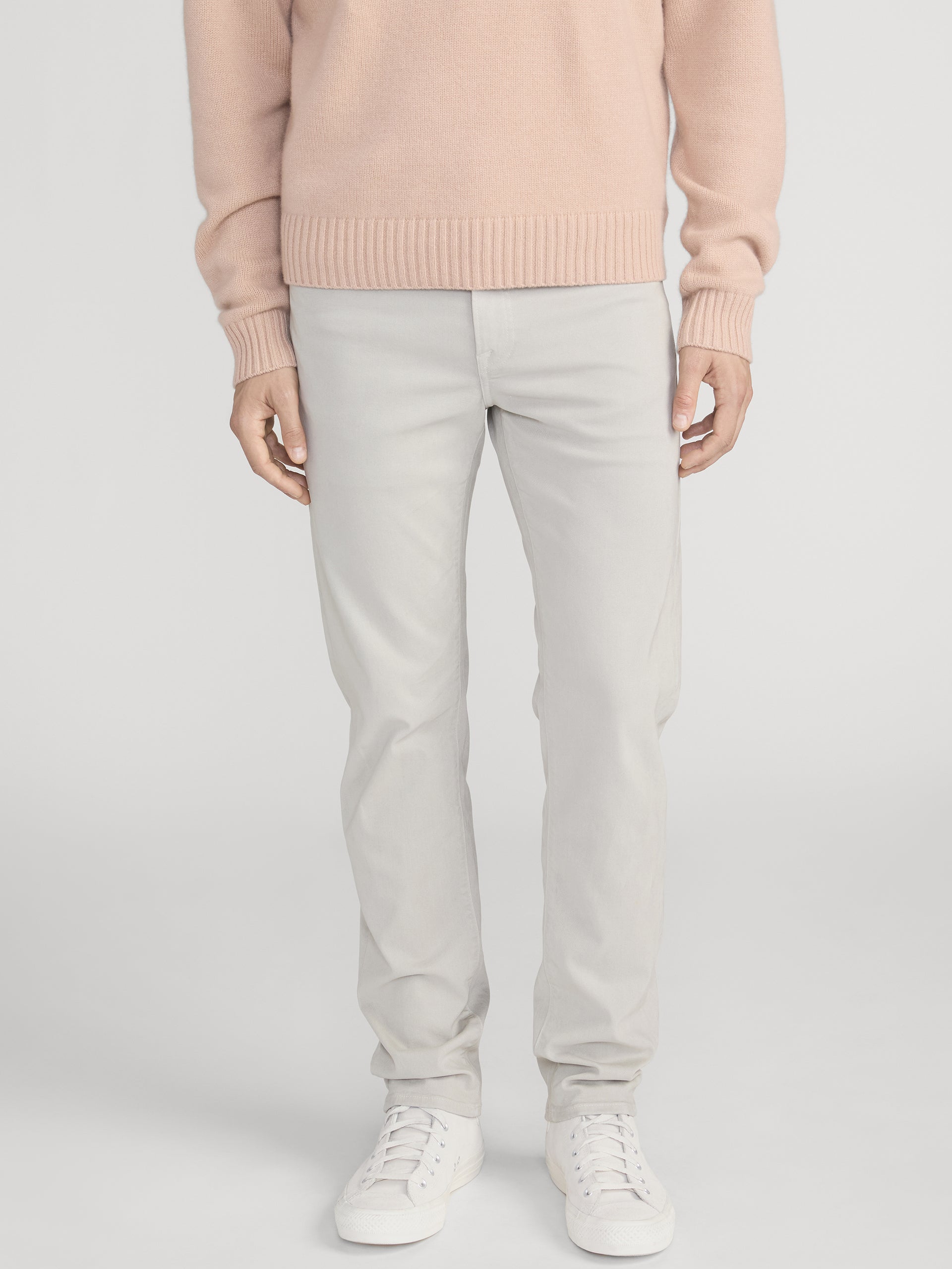 L'Homme Slim Brushed Twill -- Light Stone