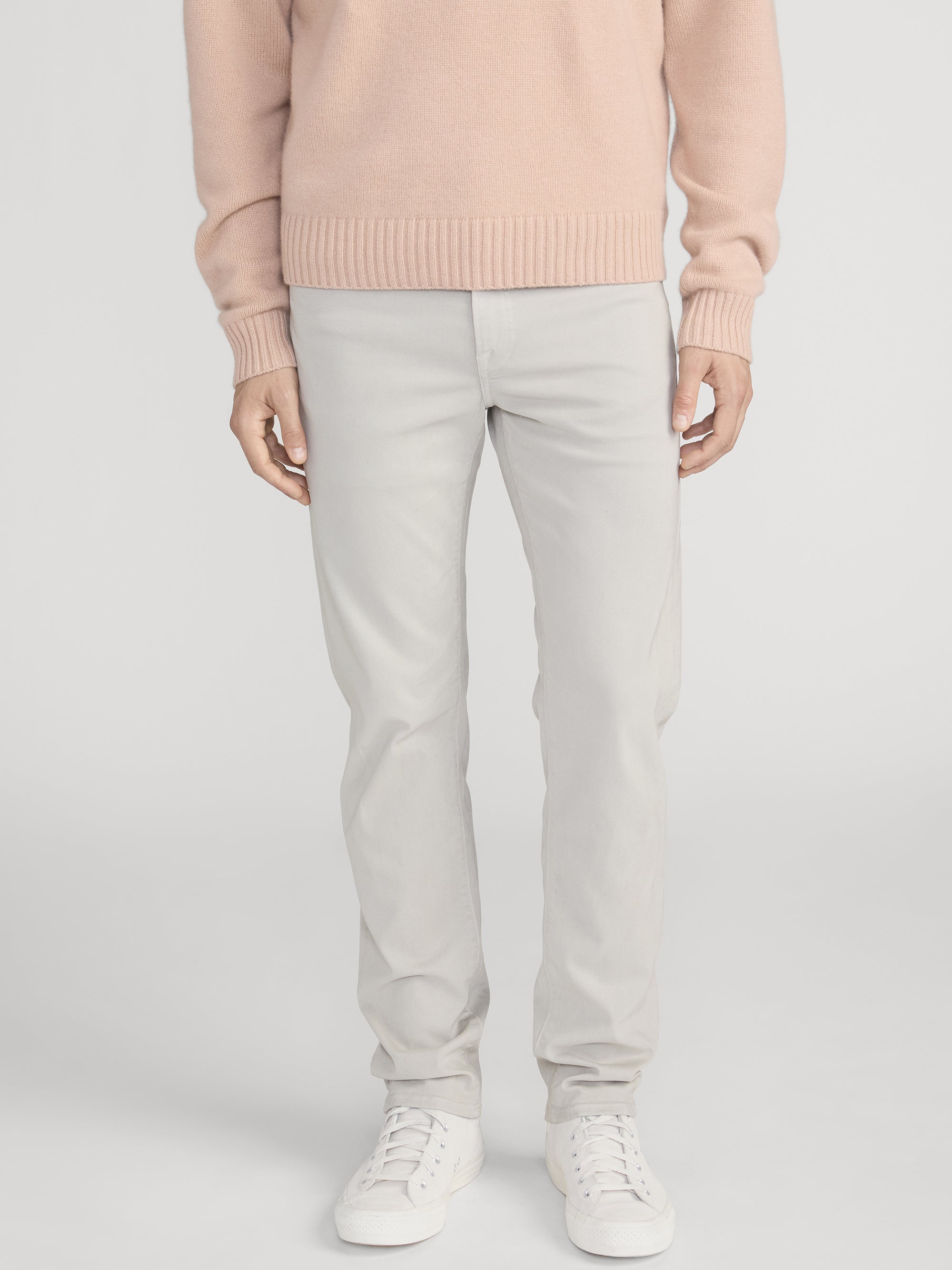 L'Homme Slim Brushed Twill -- Light Stone