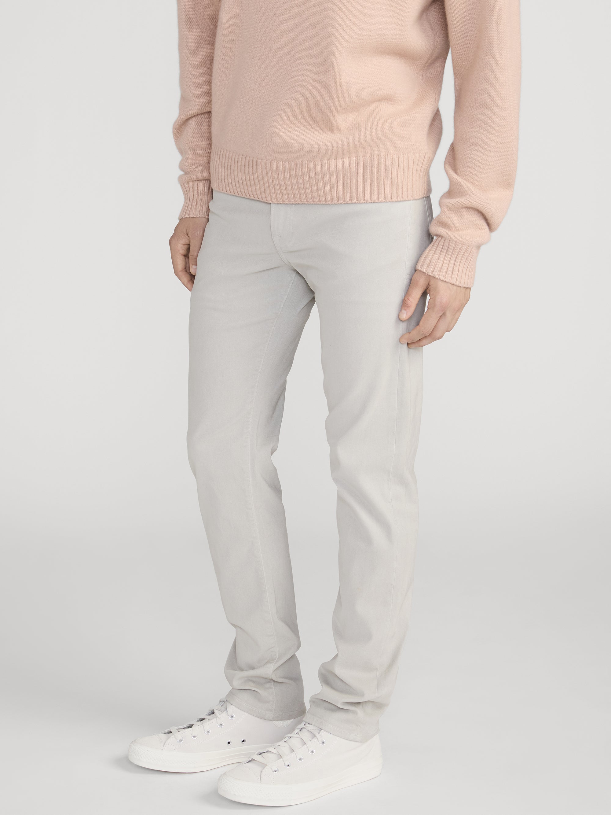 L'Homme Slim Brushed Twill -- Light Stone
