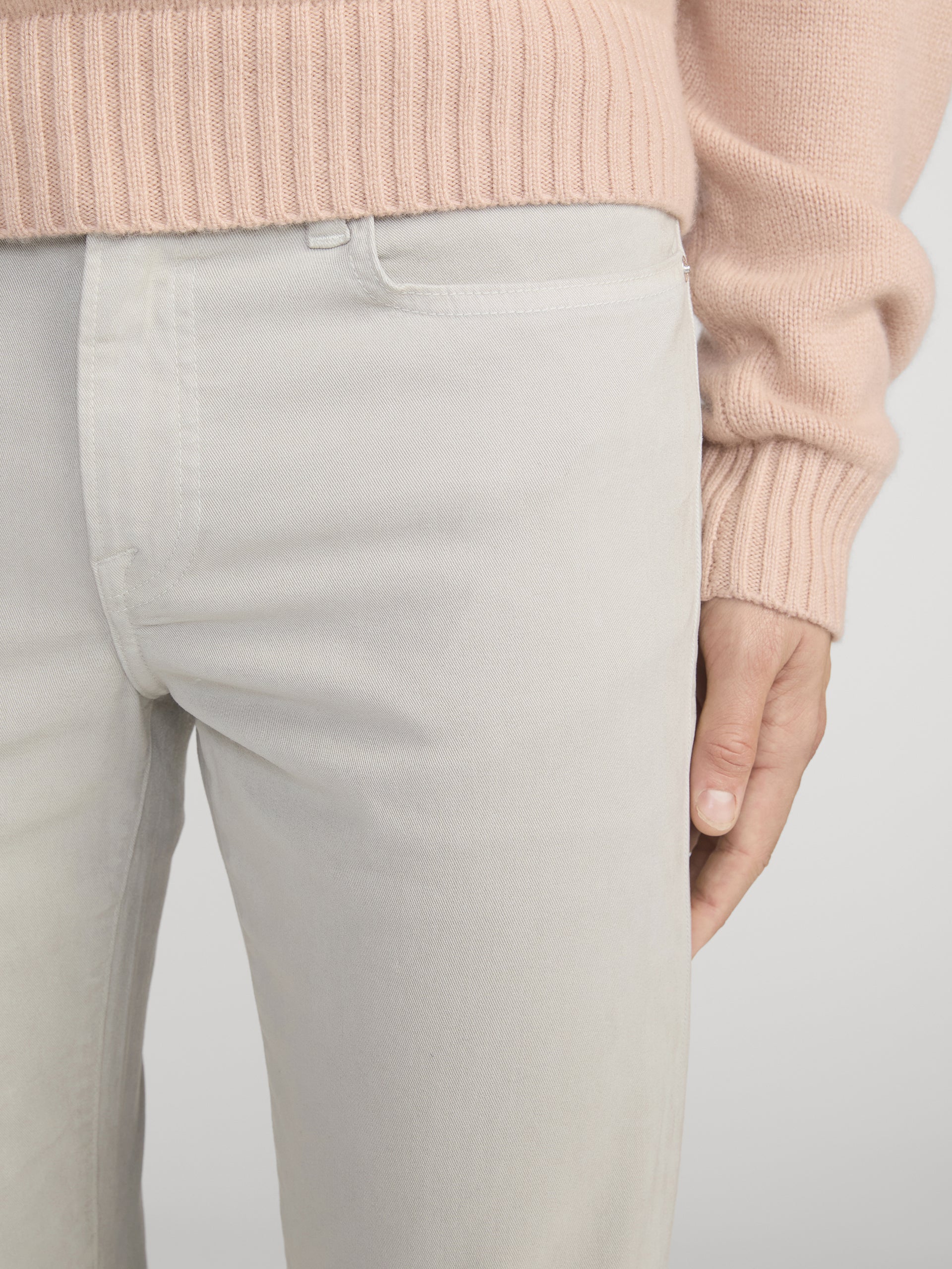L'Homme Slim Brushed Twill -- Light Stone