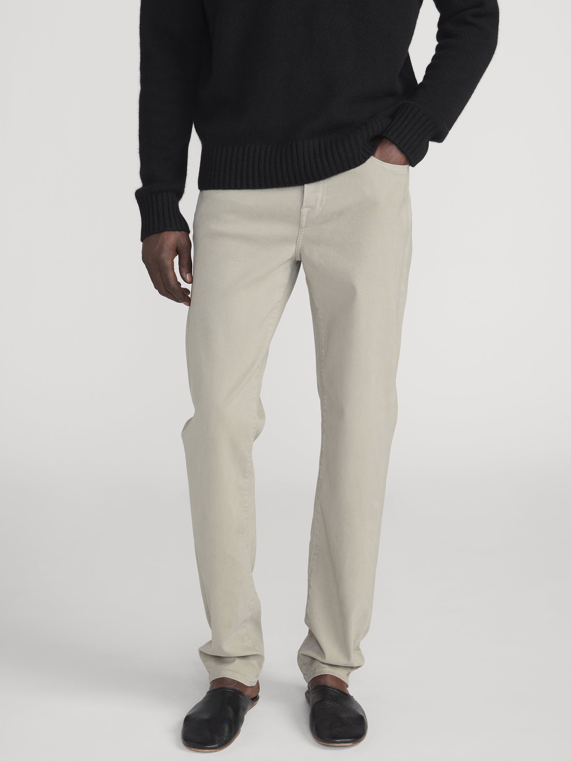 L'Homme Slim Brushed Twill -- Mintleaf