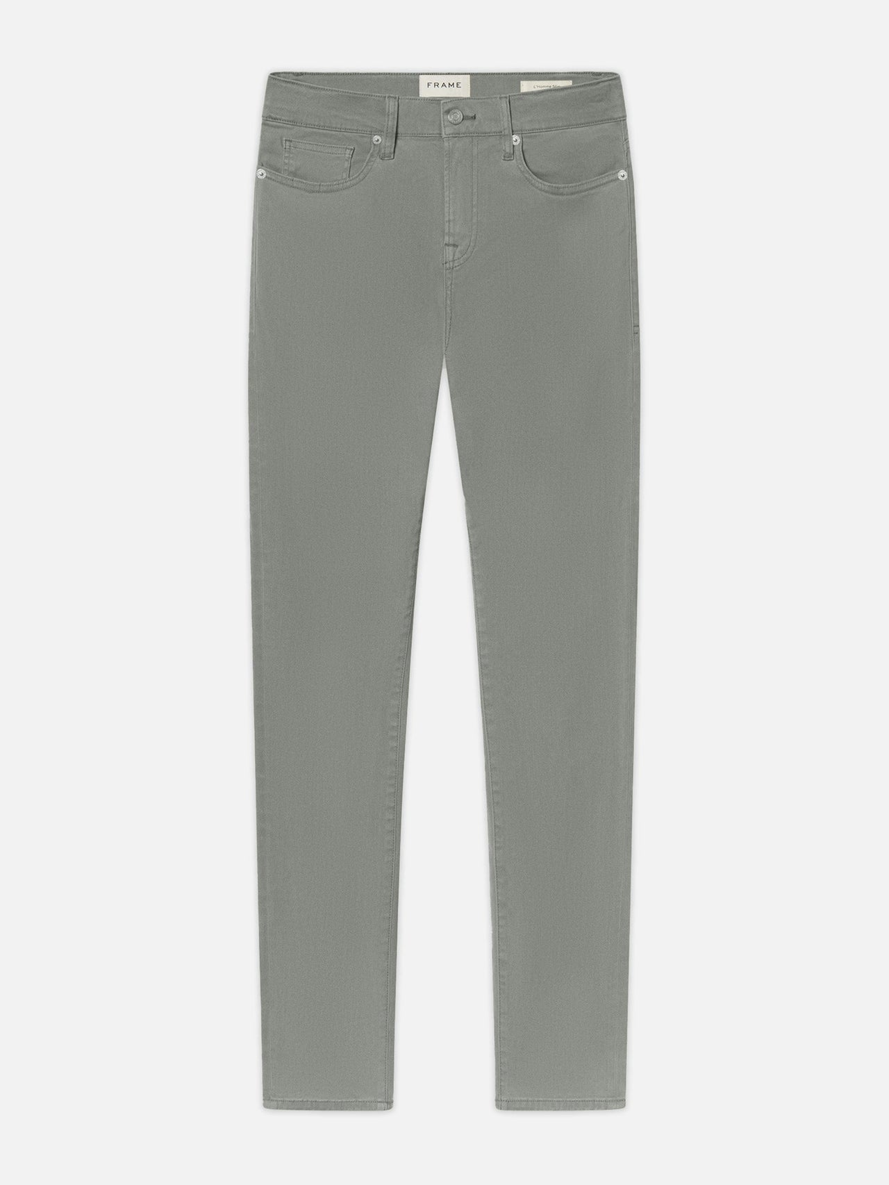 L'Homme Slim Brushed Twill -- Stone Grey