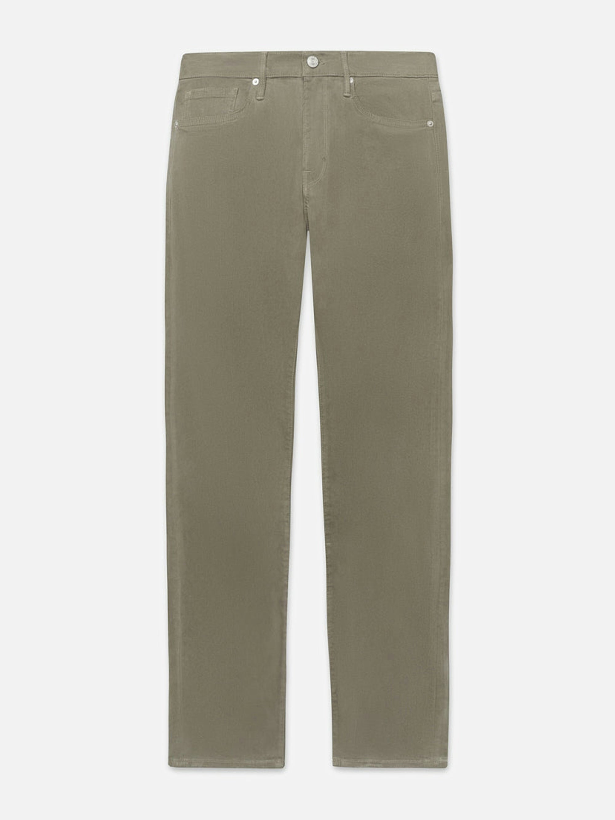 L'Homme Slim Brushed Twill -- Washed Military