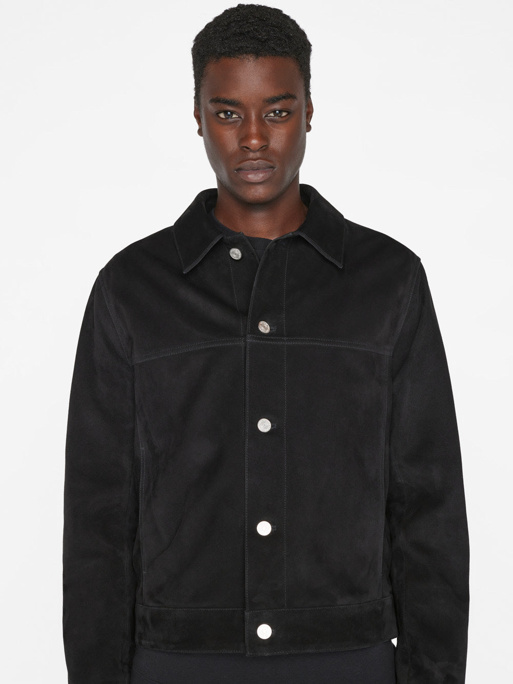 Saint laurent shop suede trucker jacket