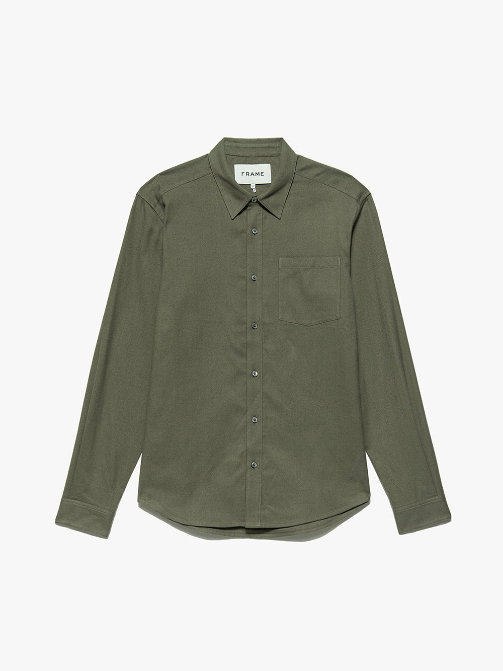 Brushed Cotton Shirt in Khaki Green – FRAME