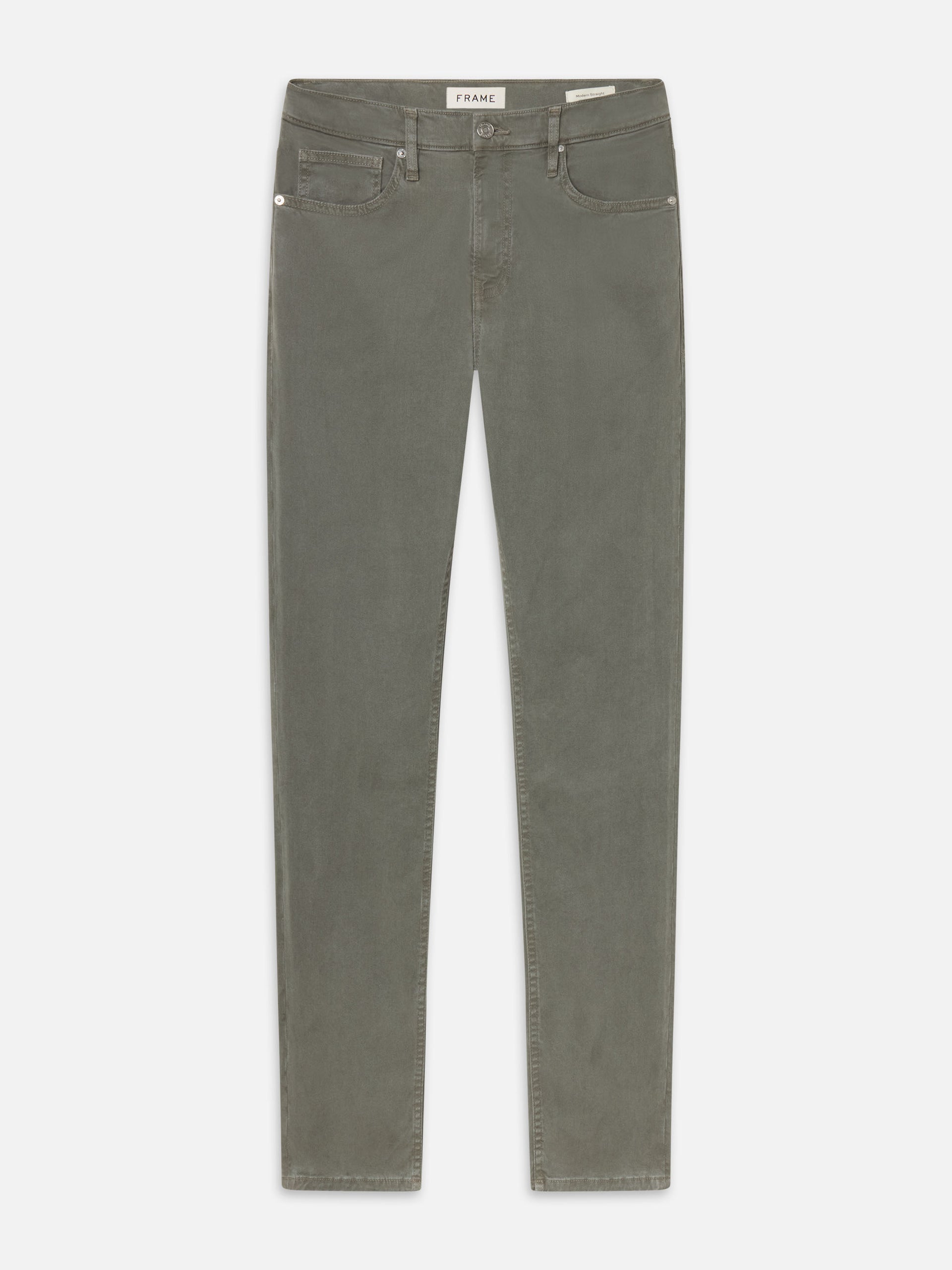 Modern Straight Brushed Twill -- Dusty Emerald