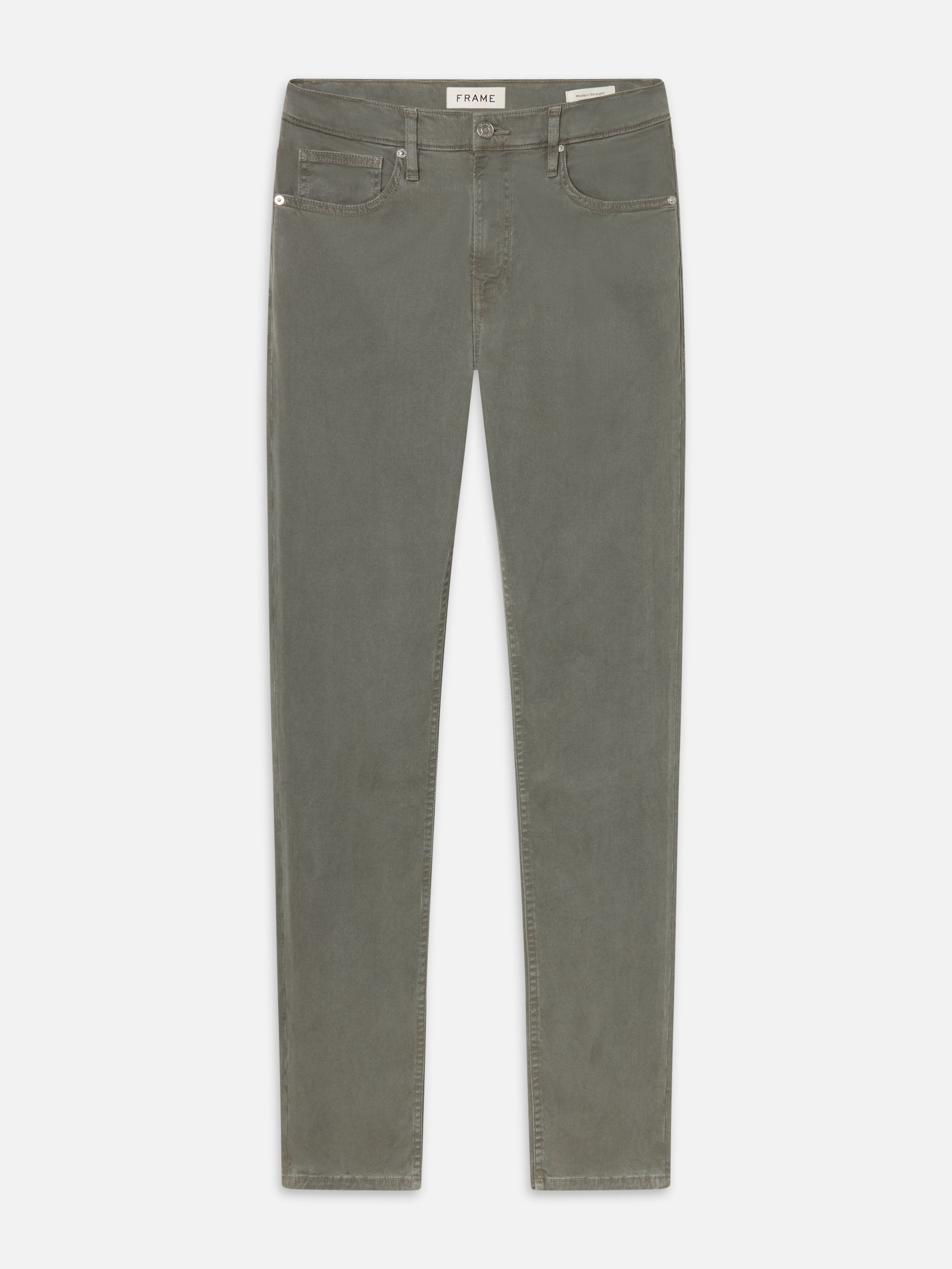 Modern Straight Brushed Twill -- Dusty Emerald
