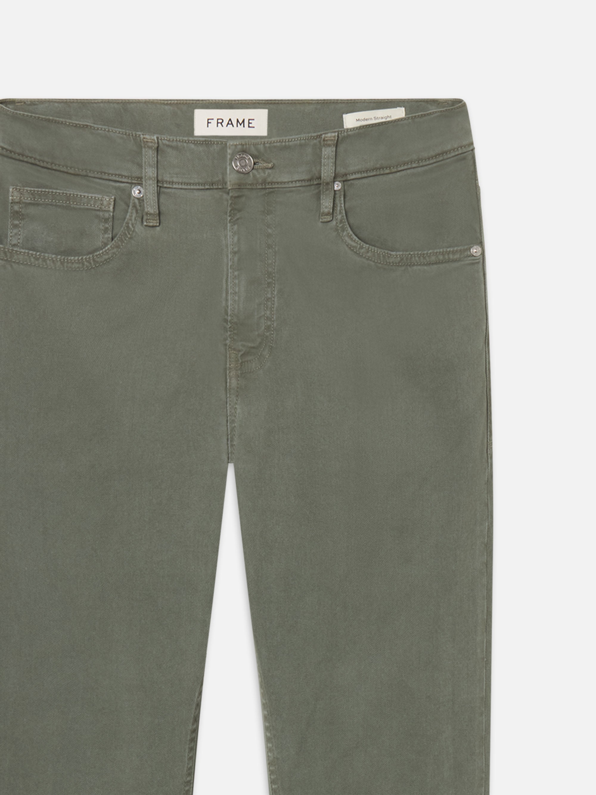 Modern Straight Brushed Twill -- Dusty Emerald