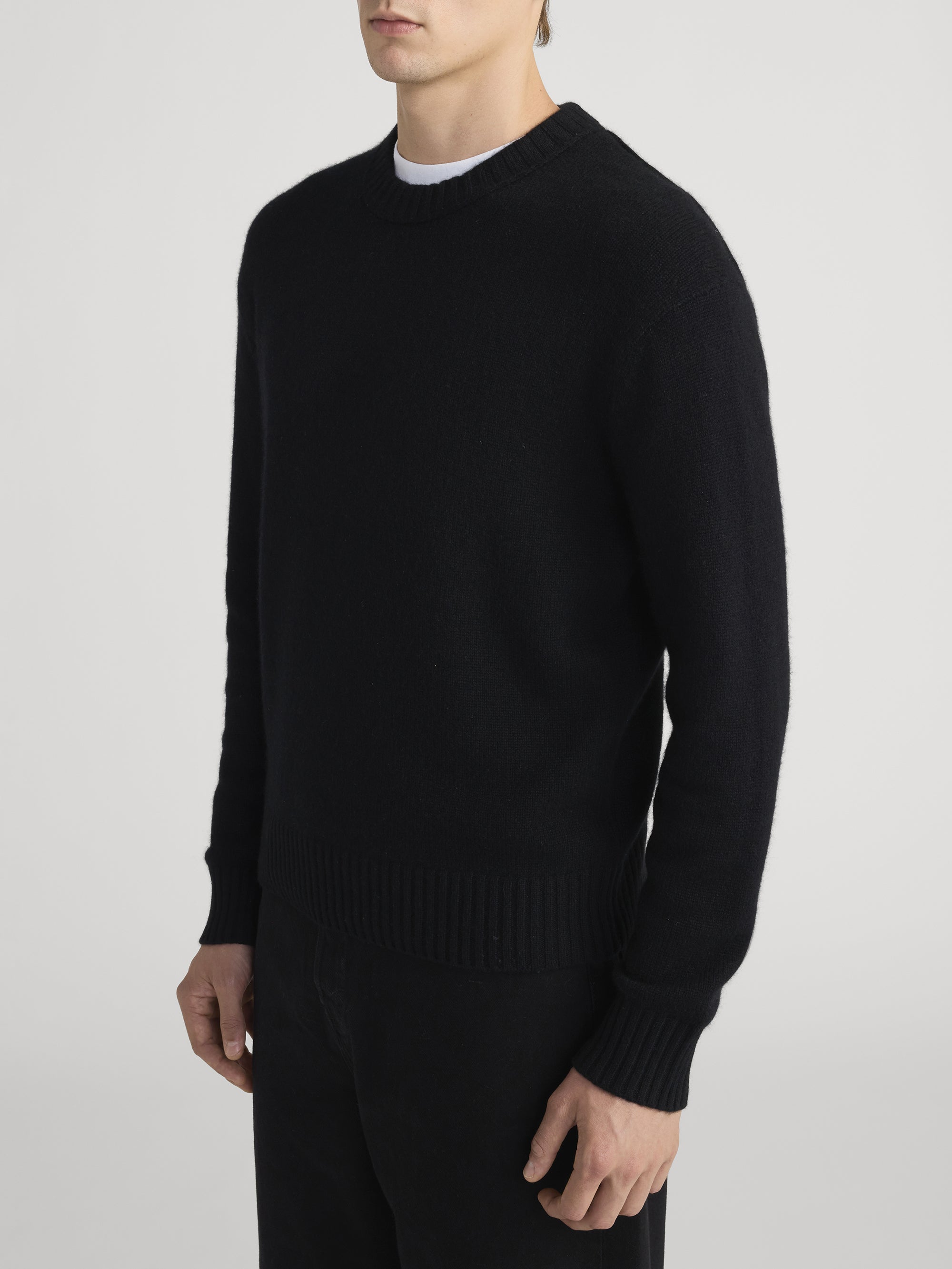 The Cashmere Crewneck Sweater in Noir