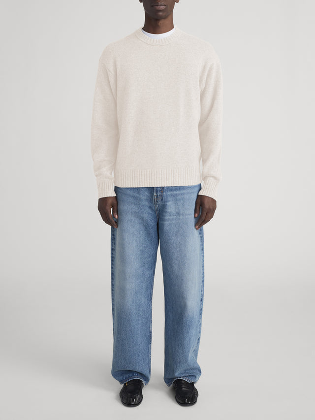 Claver Cream Sweater with Green Shamrock