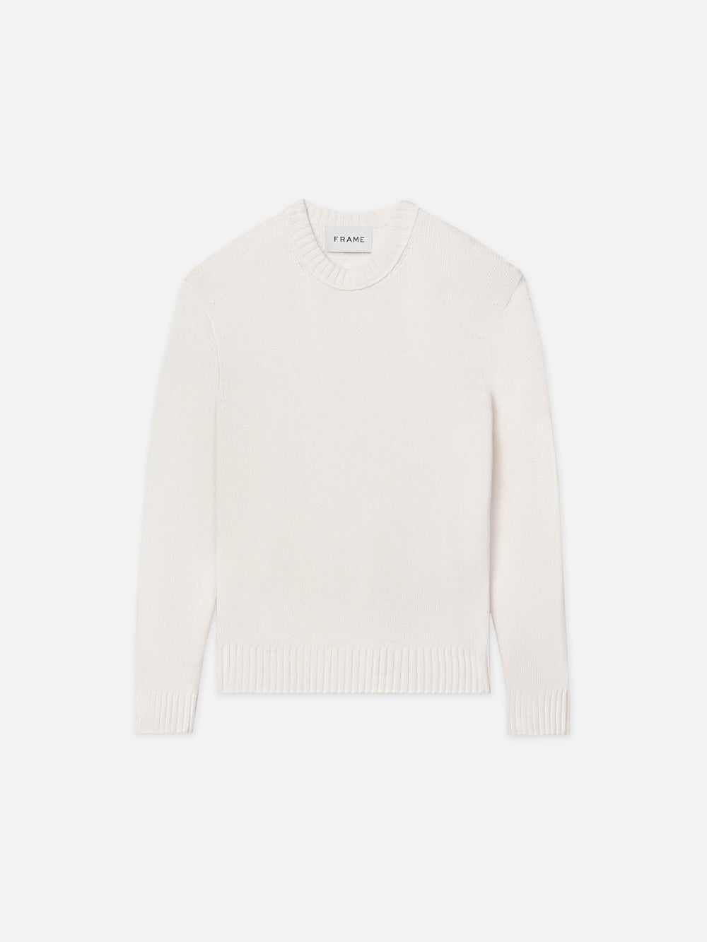 the cashmere crewneck sweater -- cream front packshot image