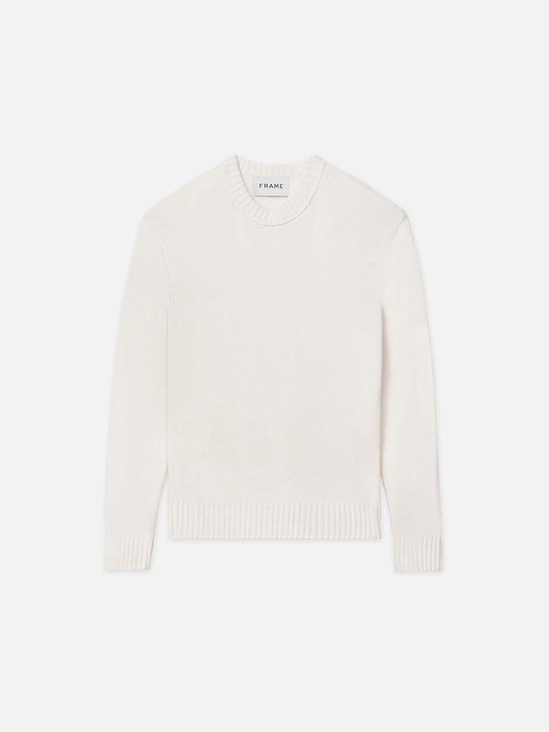 the cashmere crewneck sweater -- cream front packshot image