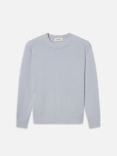 Cashmere Crewneck Sweater -- Pale Blue Heather