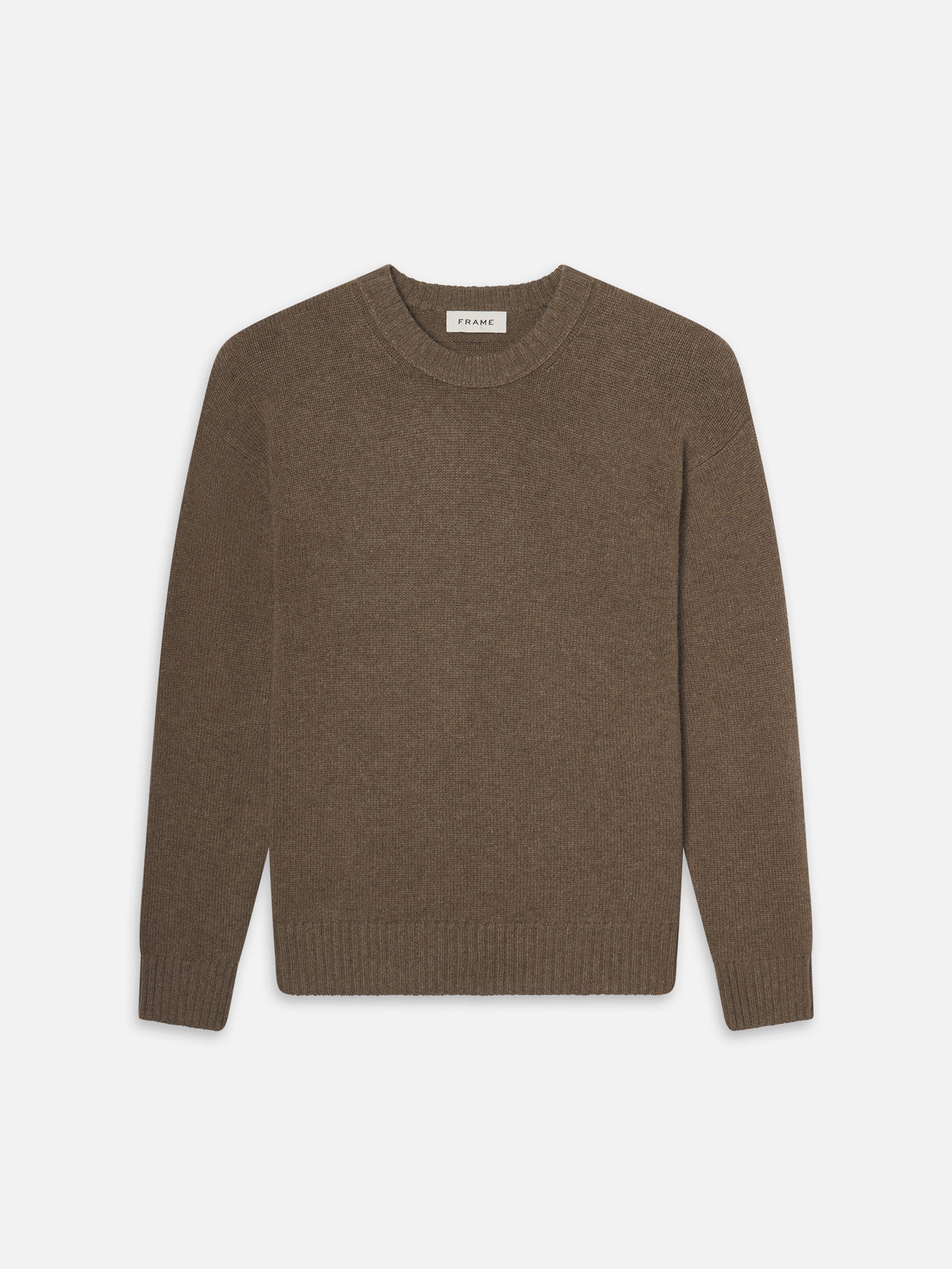 CASHMERE CREWNECK SWEATER DARK CAMEL